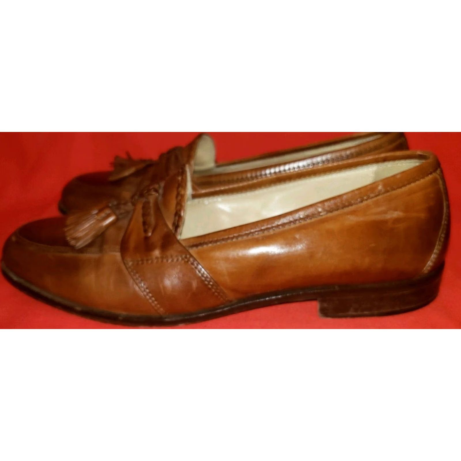 Johnston & Murphy Johnston & Murphy Cellini Men's Loafer Dress Brown 9M Tassels Leather Shoes Size US 9 / EU 42 - 4 Thumbnail