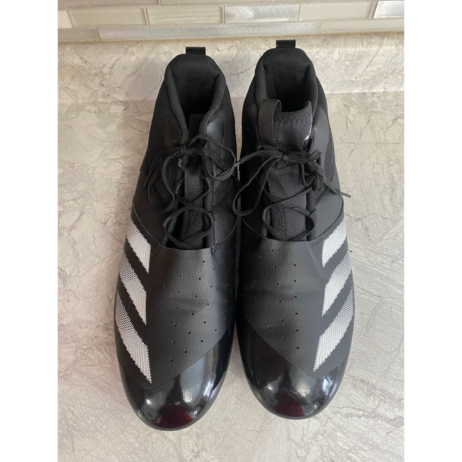 Adidas Adidas Black and White Football Cleats Size 15 Size US 15 / EU 48 - 2 Thumbnail