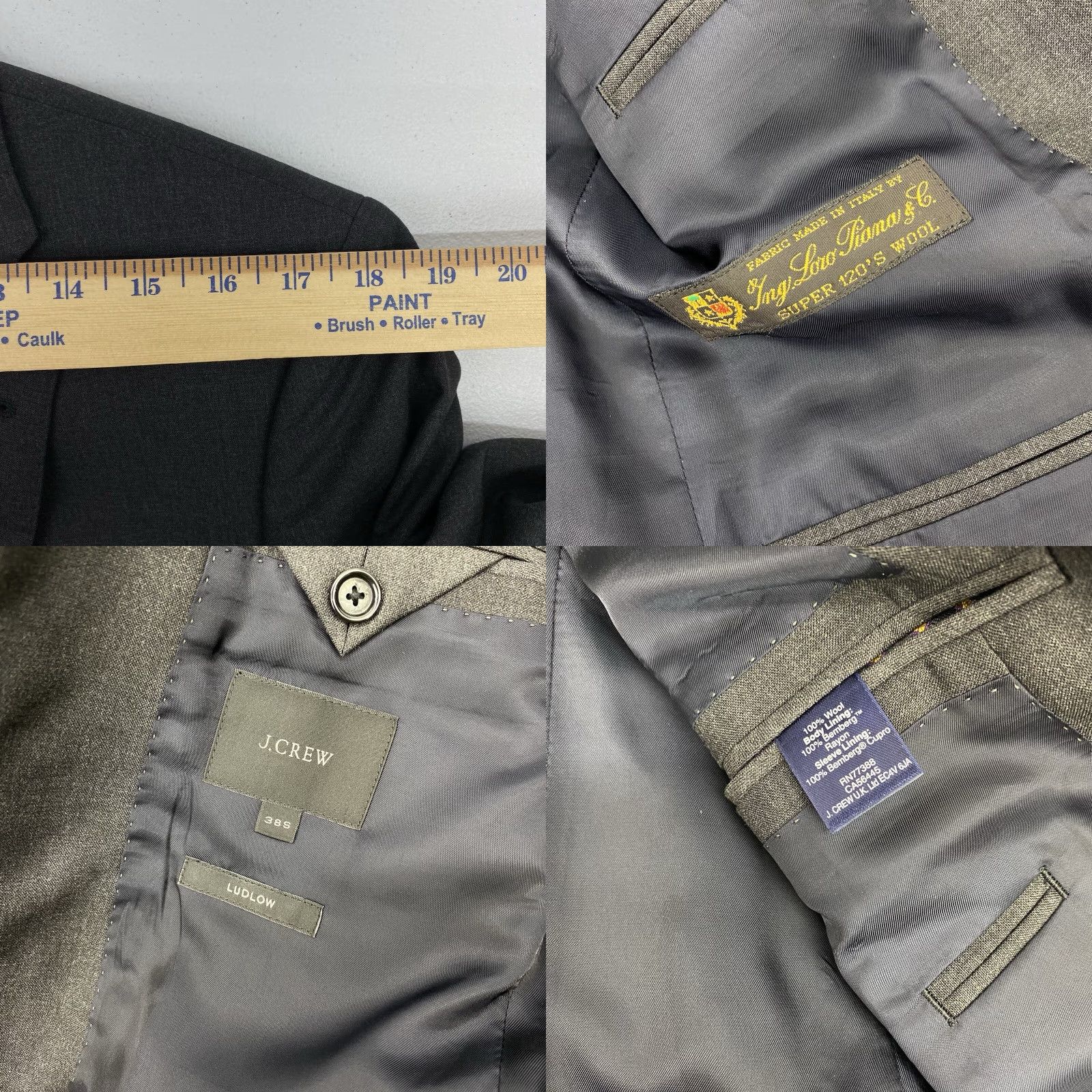 J.Crew J.CREW Blazer Men's 38S Sport Coat Single-Breasted 2-Button Wool Gray Short Notch Lapel Vintage No - 40 Chest 29 Length 25 Arm 18 Shoulder Size 38R - 8 Thumbnail