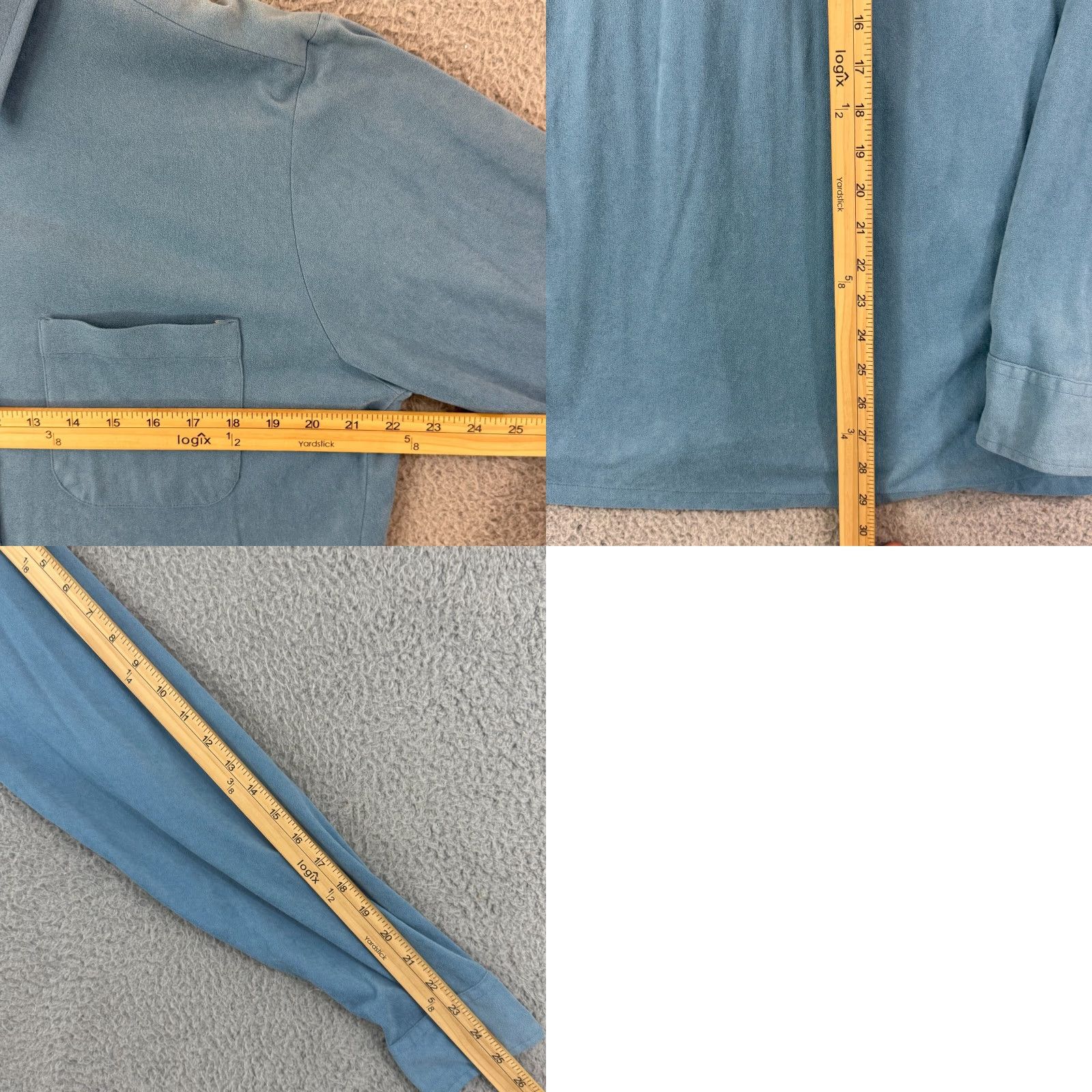 Velour Vintage Persuade Shirt Mens Large Blue Button Up 80s Long Sleeve Pocket Velour Size US L / EU 52-54 / 3 - 8 Thumbnail