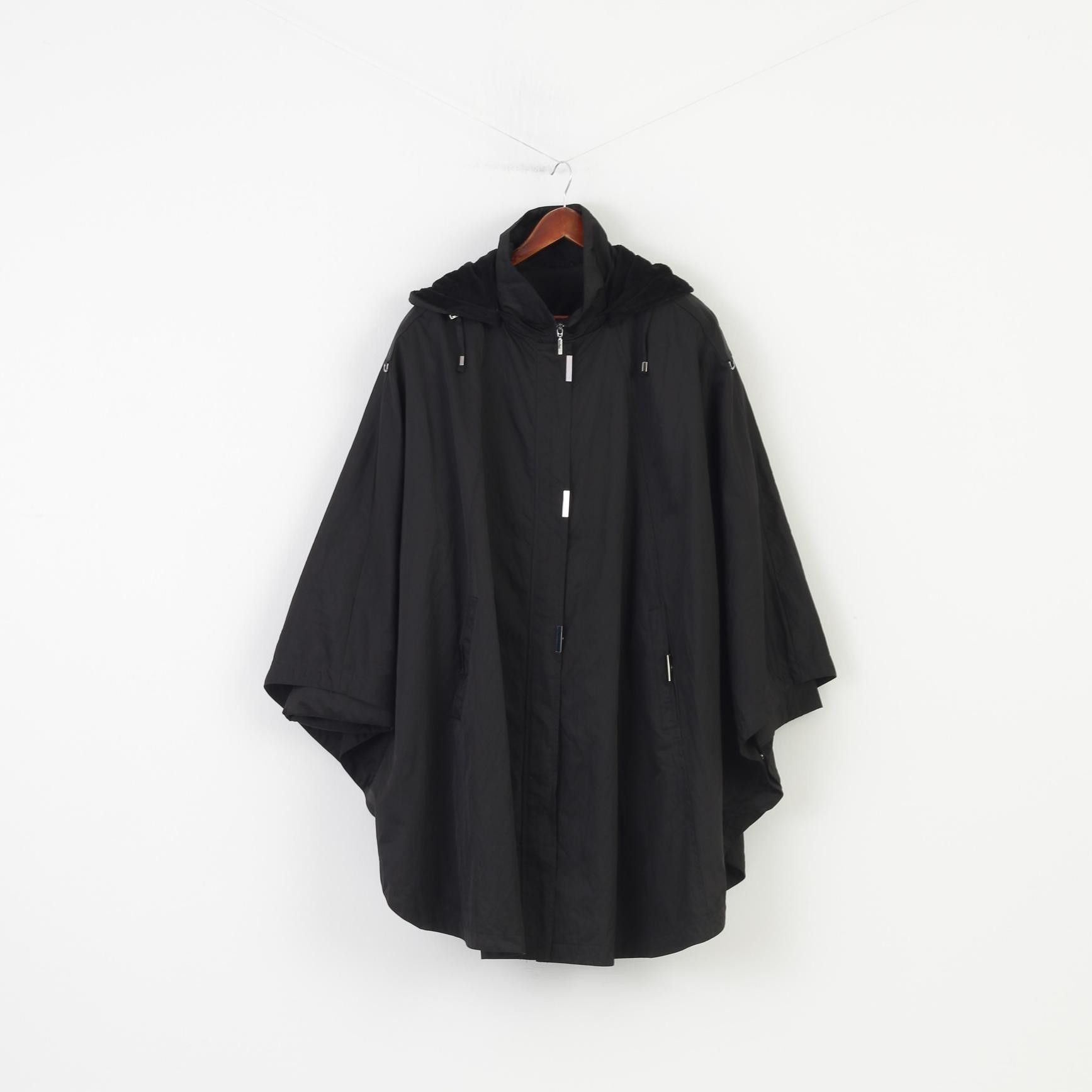 Vintage Mox Woman 58 XXL Jacket Black Nylon Oversize Padded 2269 Size XXL / US 16-18 / IT 52-54 - 2 Thumbnail