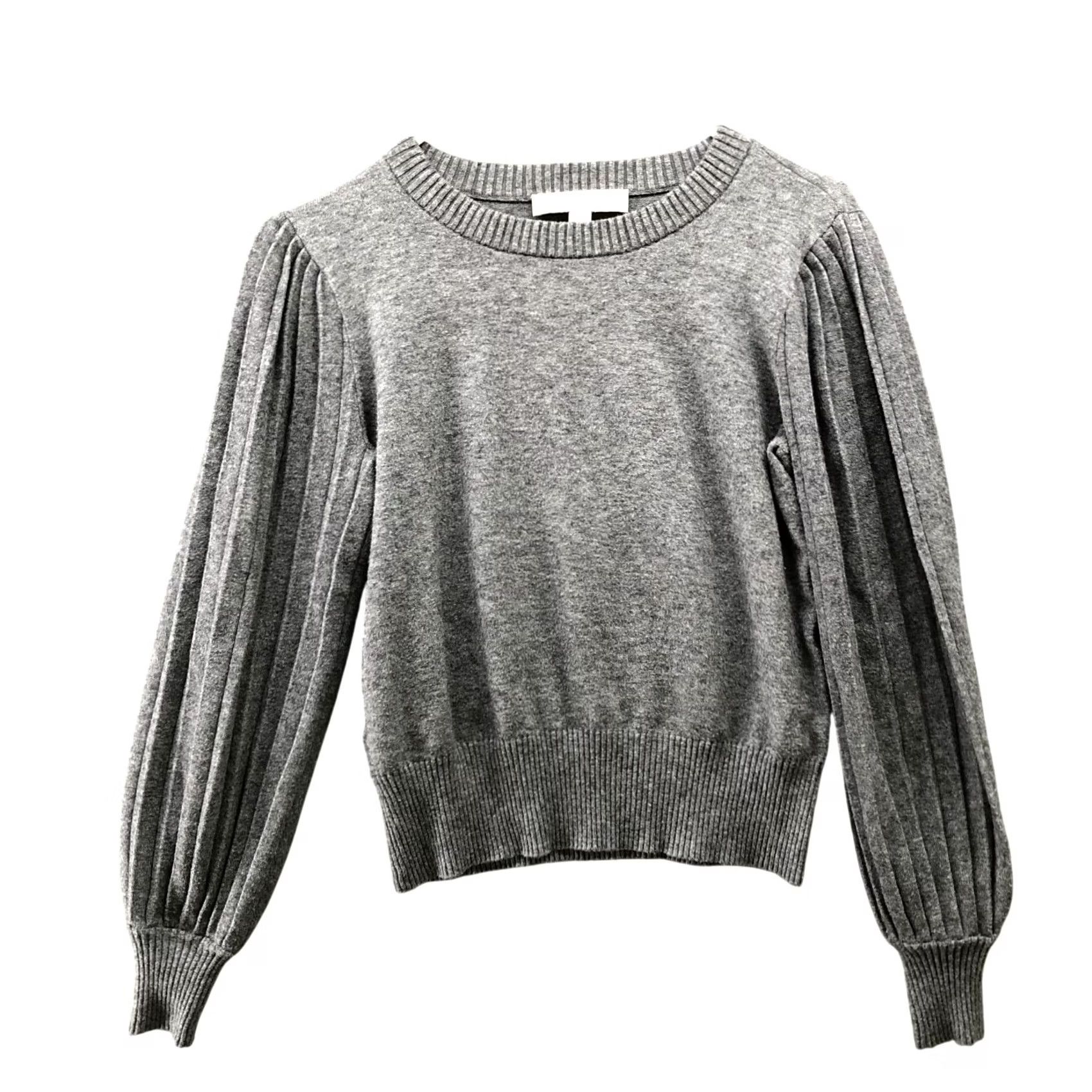 Loft VINTAGE Loft Pleated Balloon Sleeve Sweater Womens S Gray Crewneck Wool Blend Size S / US 4 / IT 40 - 2 Thumbnail