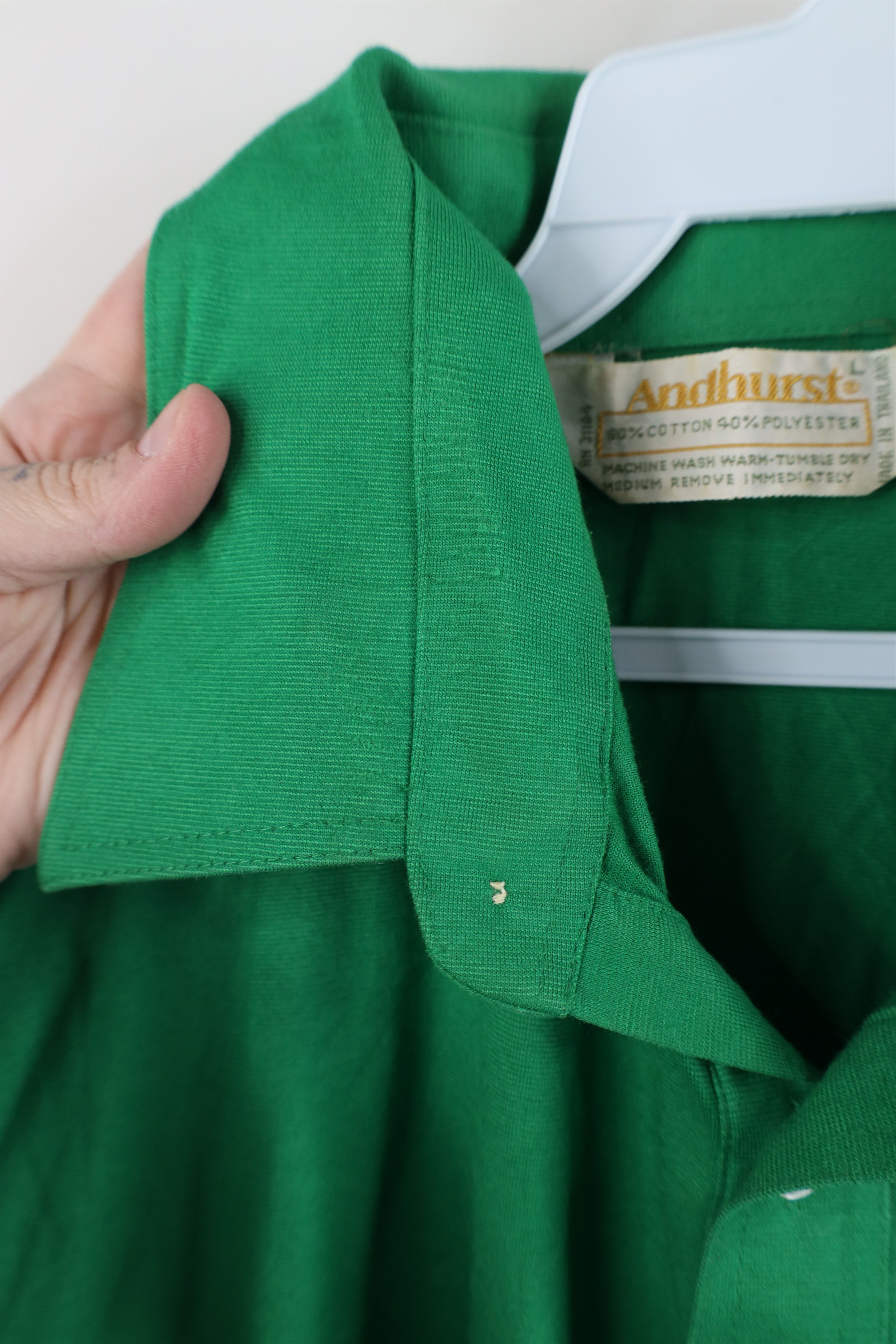 Vintage Vintage 70s Streetwear Knit Collared Golf Polo Shirt Green Size US L / EU 52-54 / 3 - 10 Thumbnail