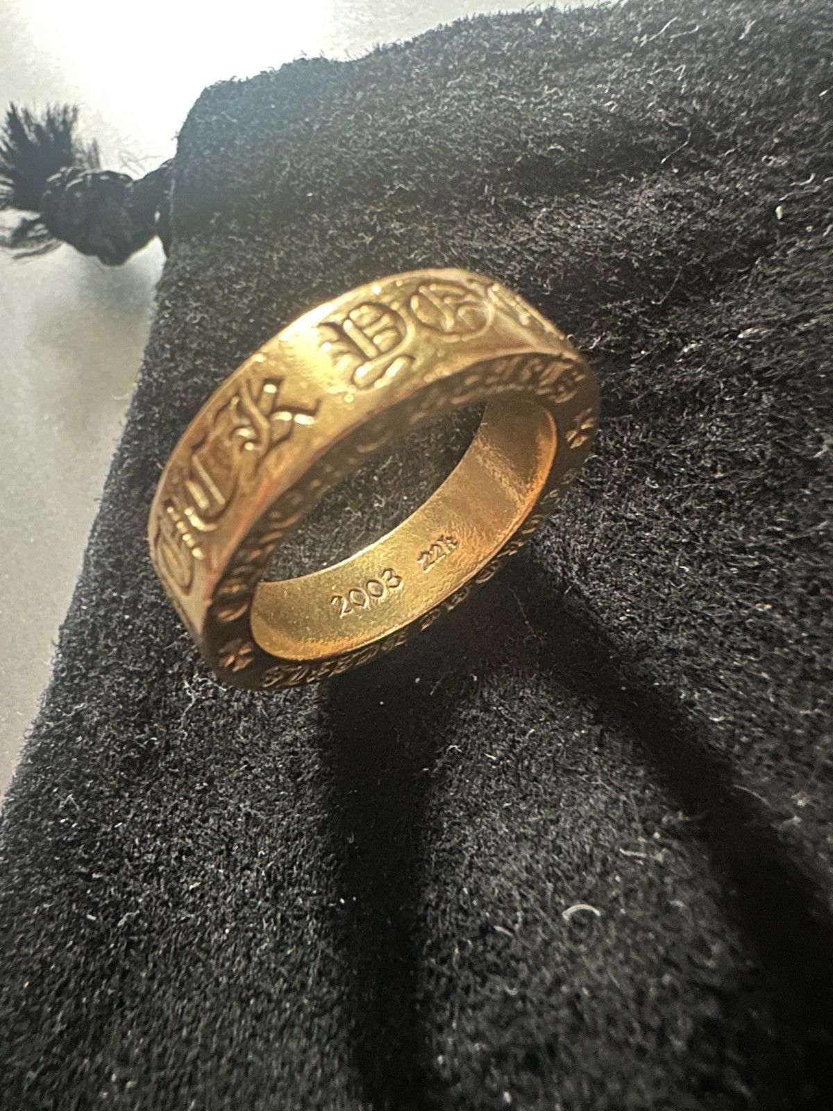 Chrome Hearts Chrome Hearts 22k Gold Fuck You Spacer Ring 6mm Size 8 Size ONE SIZE - 9 Thumbnail