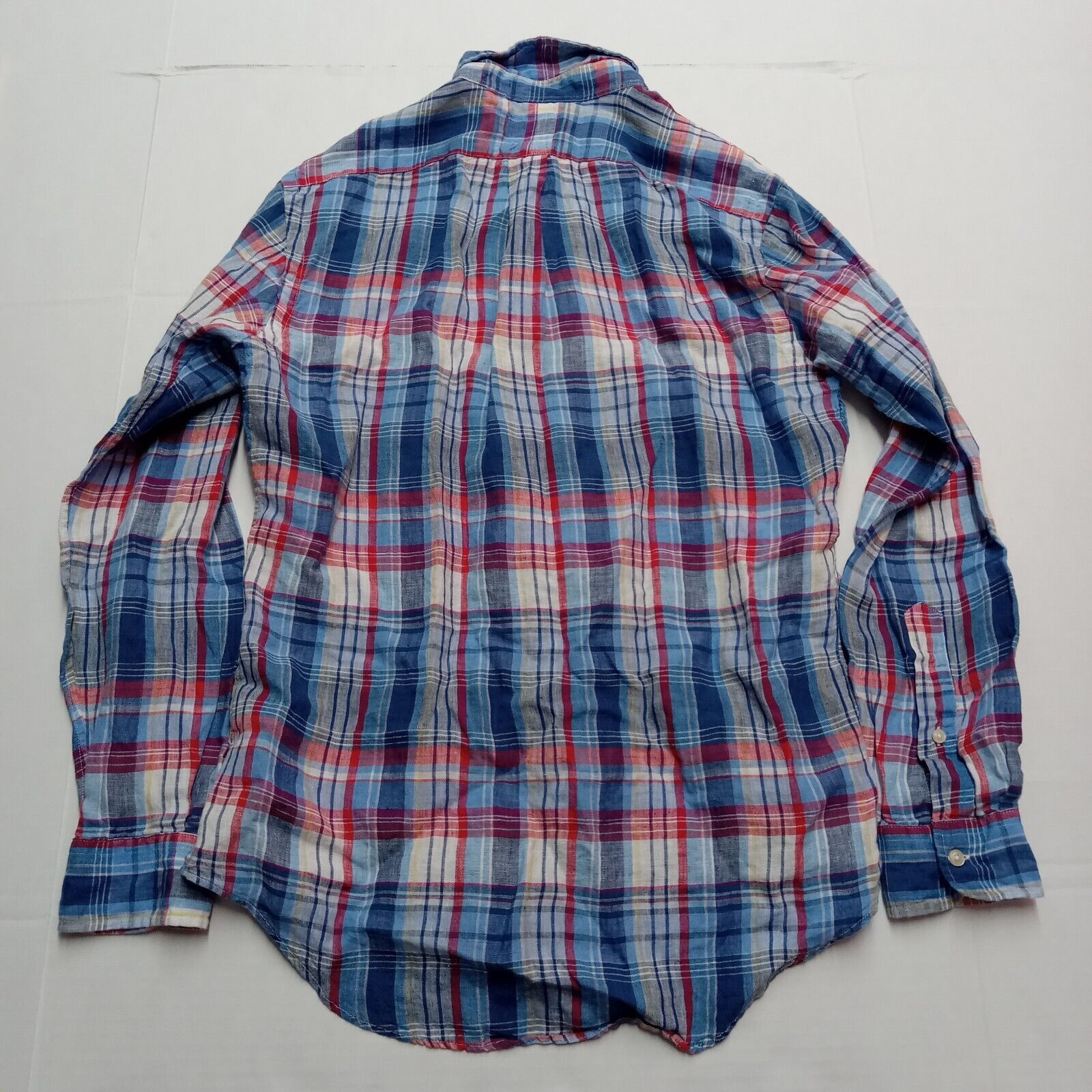 Polo Ralph Lauren Shirt Men's S Custom Fit Linen Multi Plaid