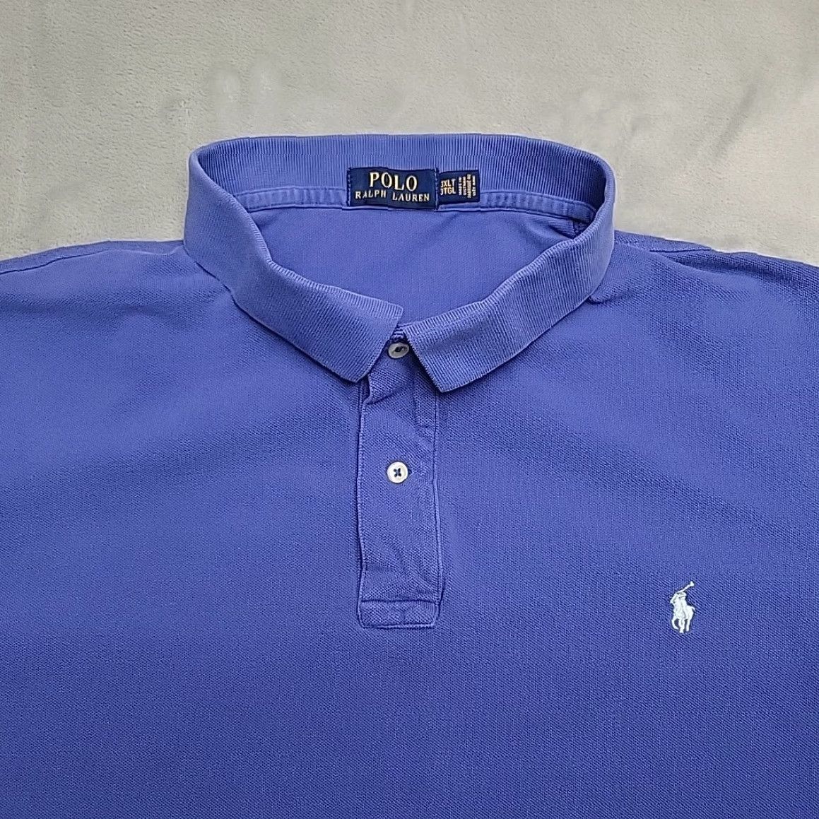 Polo Ralph Lauren Polo Ralph Lauren Shirt Mens 3XLT Blue 100% Cotton Short Sleeve Polo, Golf Casual, Big & Tall Size US XXL / EU 58 / 5 - 3 Thumbnail
