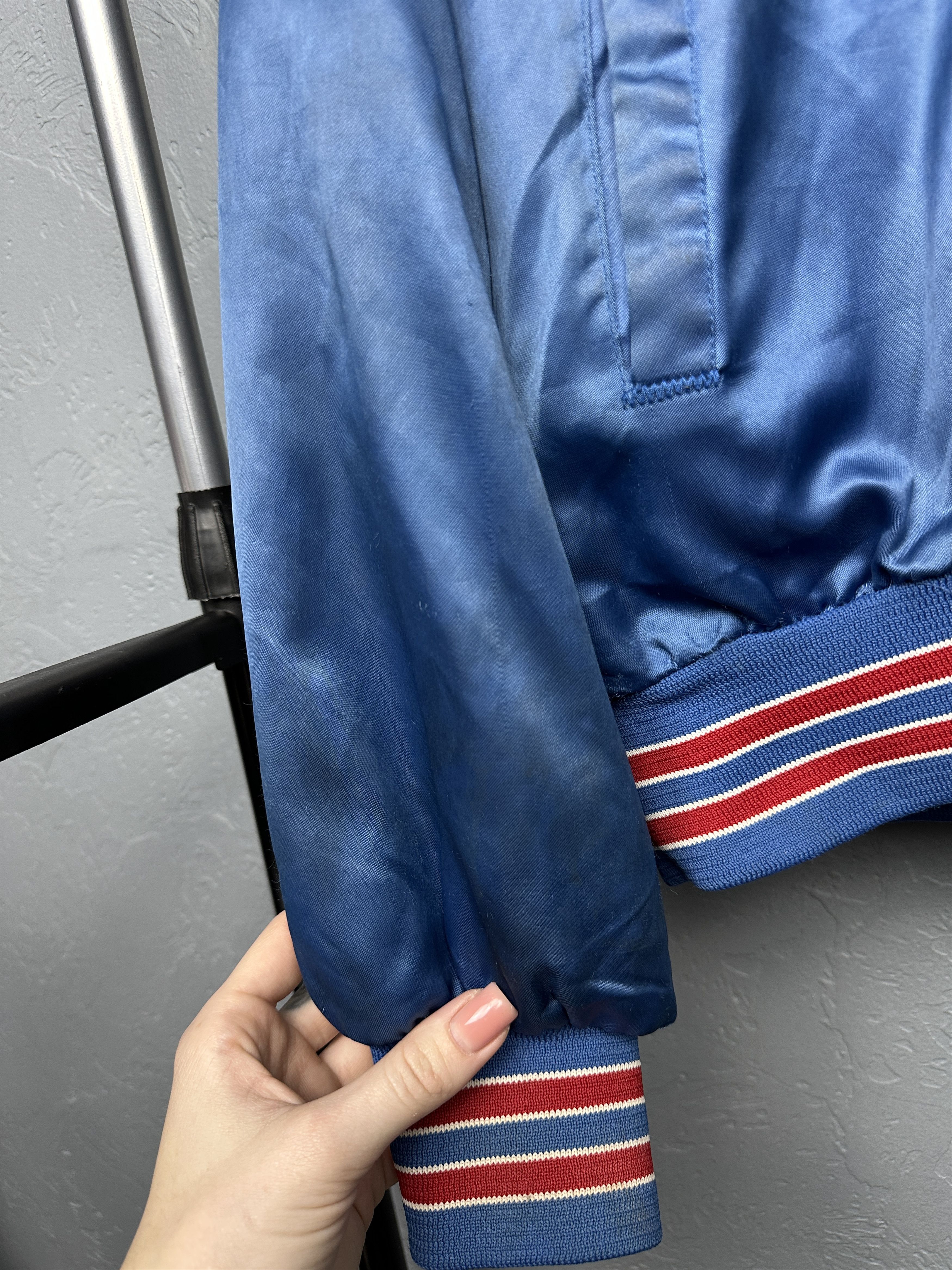 MLB New York Giants 90s Vintage Mens Satin Bomber Jacket MLB Size US XL / EU 56 / 4 - 3 Thumbnail