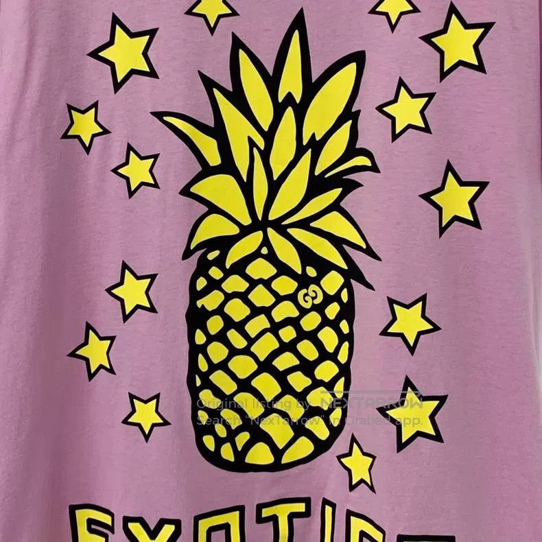 Gucci Gucci Pink pineapple print cotton round-neck short-sleeved Size XXS / US 00 / IT 34 - 6 Thumbnail