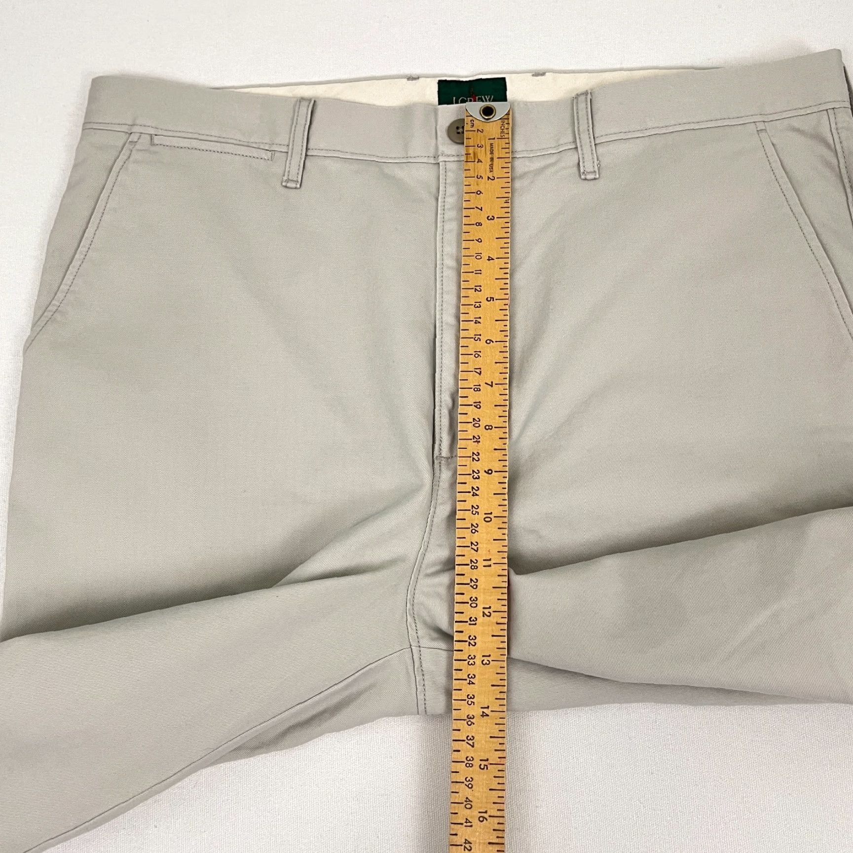 J.Crew J. Crew Oarsman Chino Pants Mens 35 x 27 Beige Straight 5-Pocket Flat Front Regular Size US 35 - 7 Thumbnail