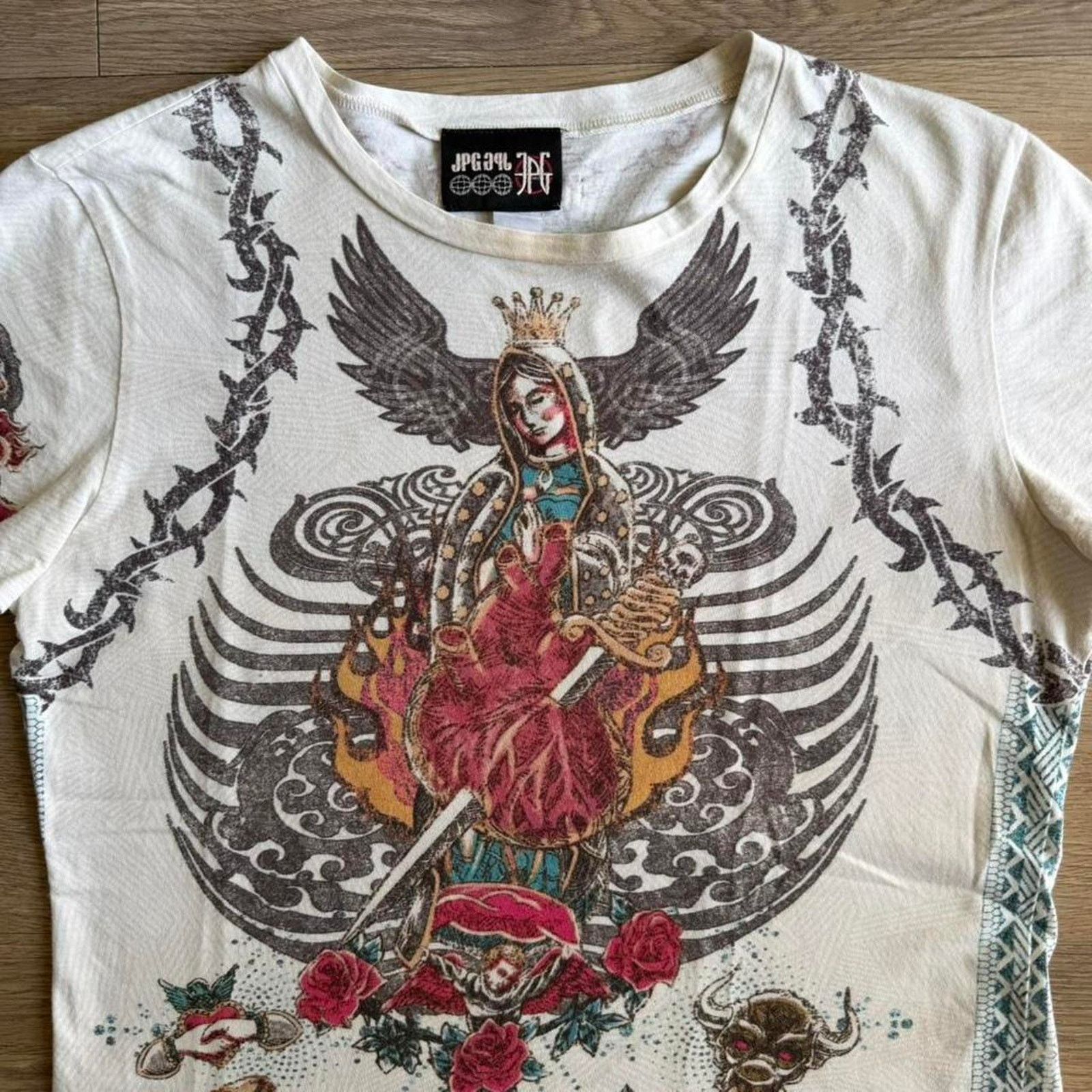 Jean Paul Gaultier Jean Paul Gaultier Jesus & Mary Tattoo Print T-Shirt Size US XXS / EU 40 - 3 Thumbnail