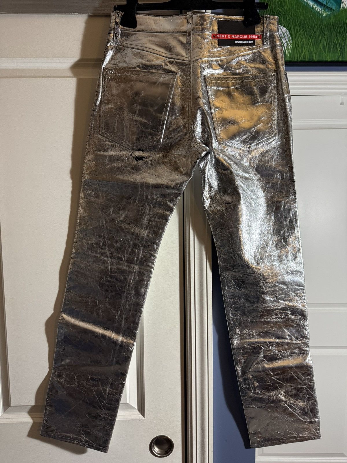 Dsquared2 Dsquared2 silver metallic leather jeans Size US 30 / EU 46 - 7 Thumbnail