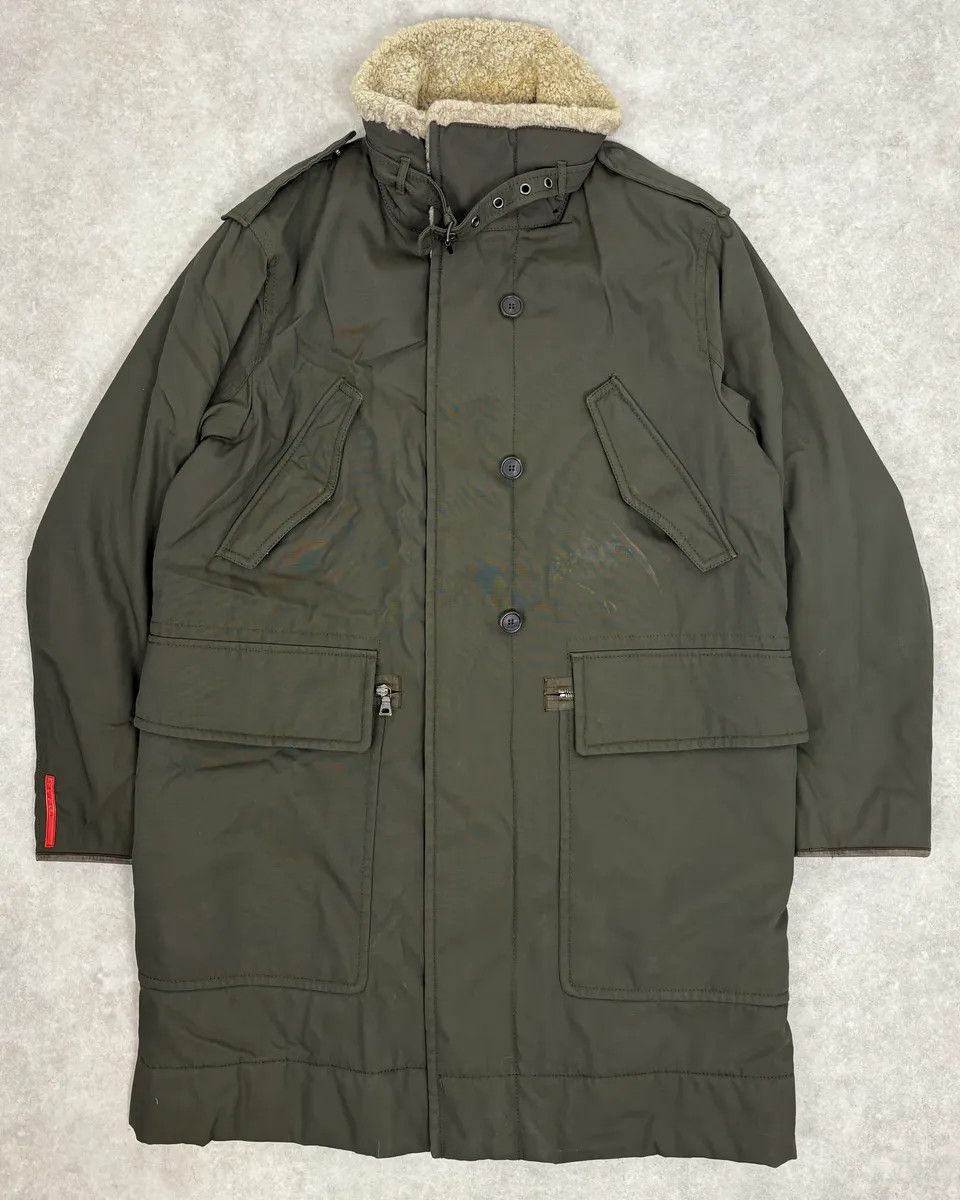 Prada 2000s Prada Dark Olive Green Parka Long Jacket Size US L / EU 52-54 / 3 - 2 Thumbnail