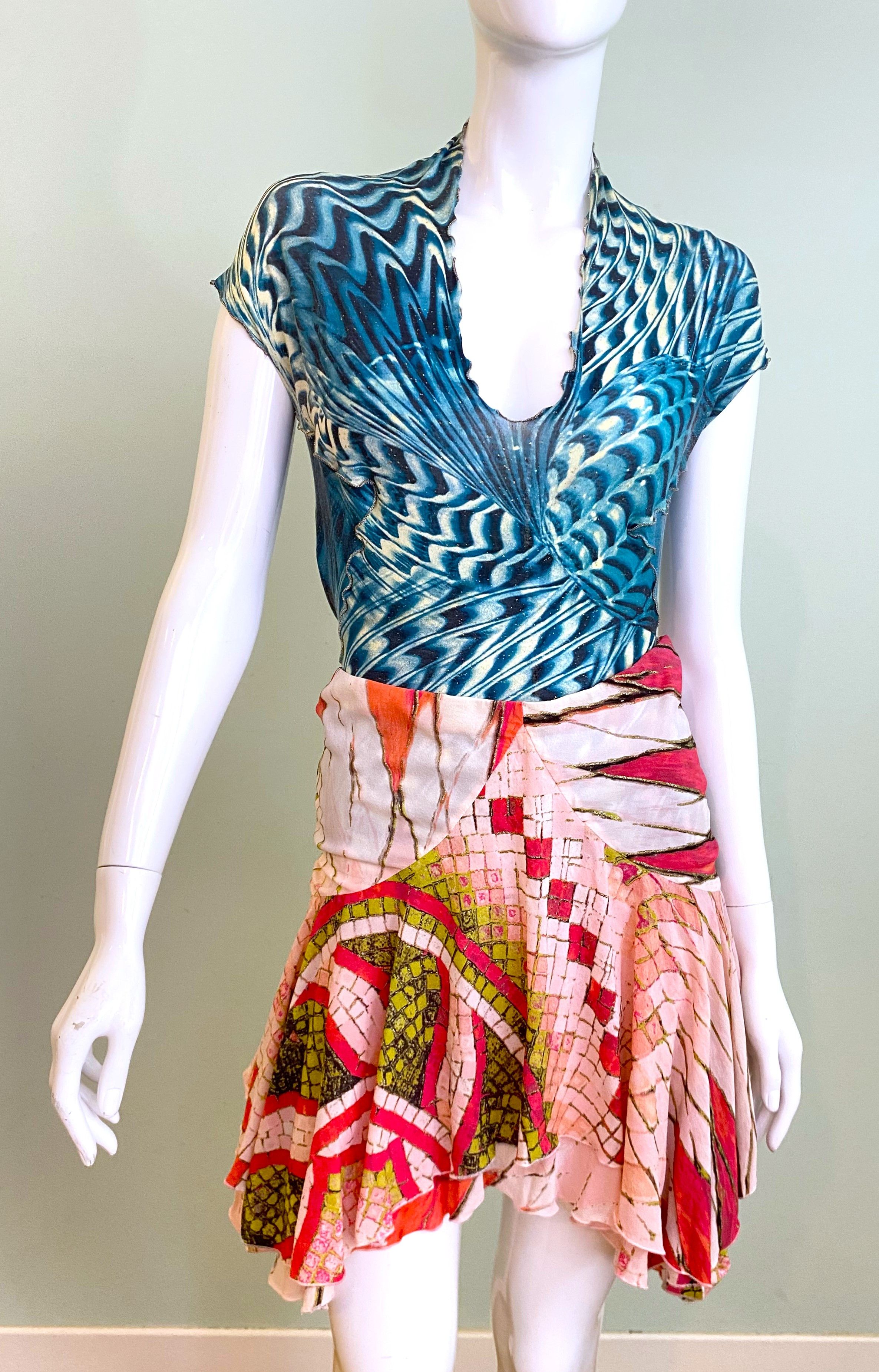 Roberto Cavalli Roberto Cavalli S/S 2001 Psychedelic Swirl Tee Top Size M / US 6-8 / IT 42-44 - 4 Thumbnail