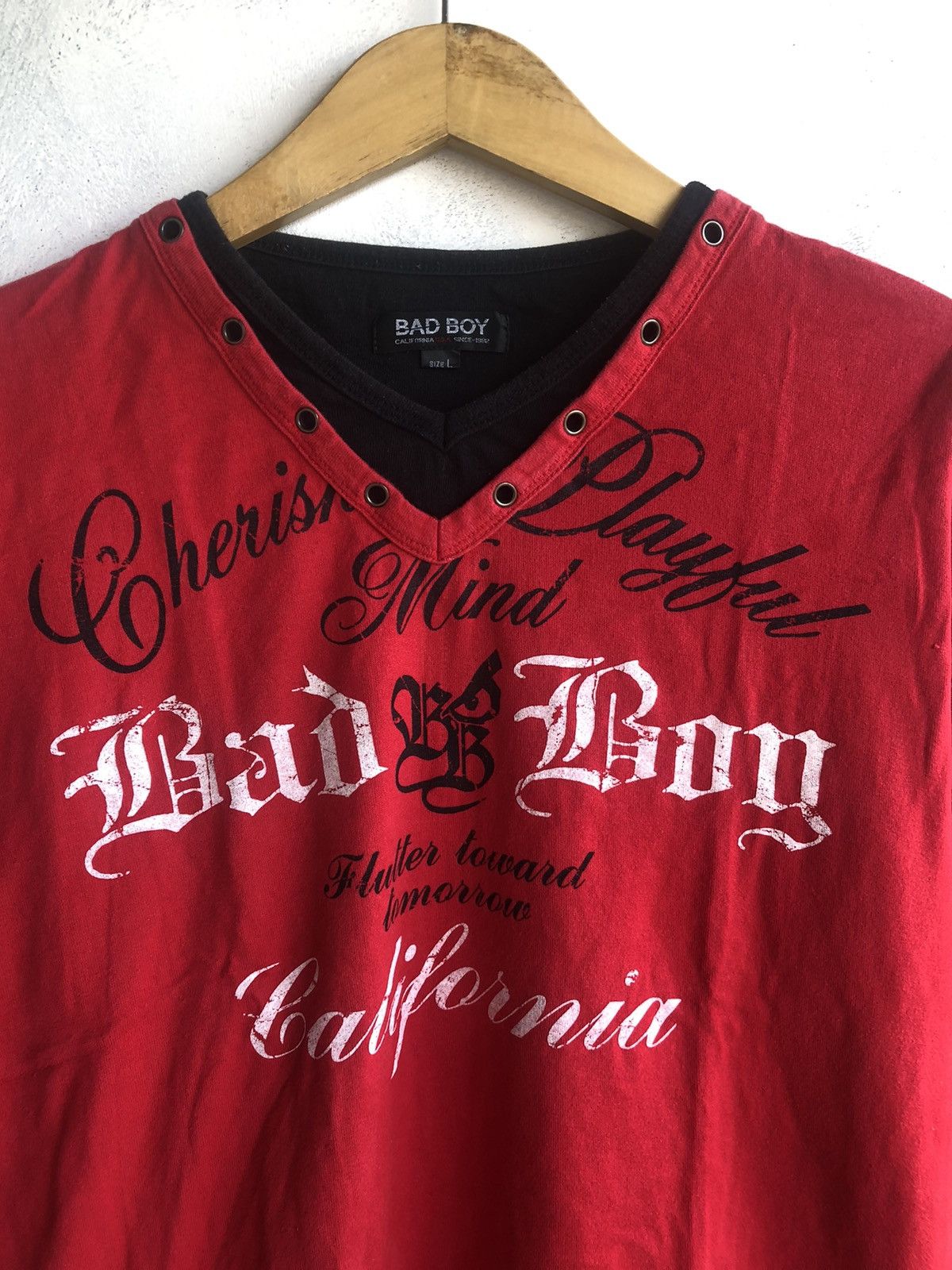 Hysteric Glamour POEM STUDDED DOUBLE LAYER BAD BOY LONGSLEEVE ROCK PUNK STYLE Size US L / EU 52-54 / 3 - 5 Thumbnail