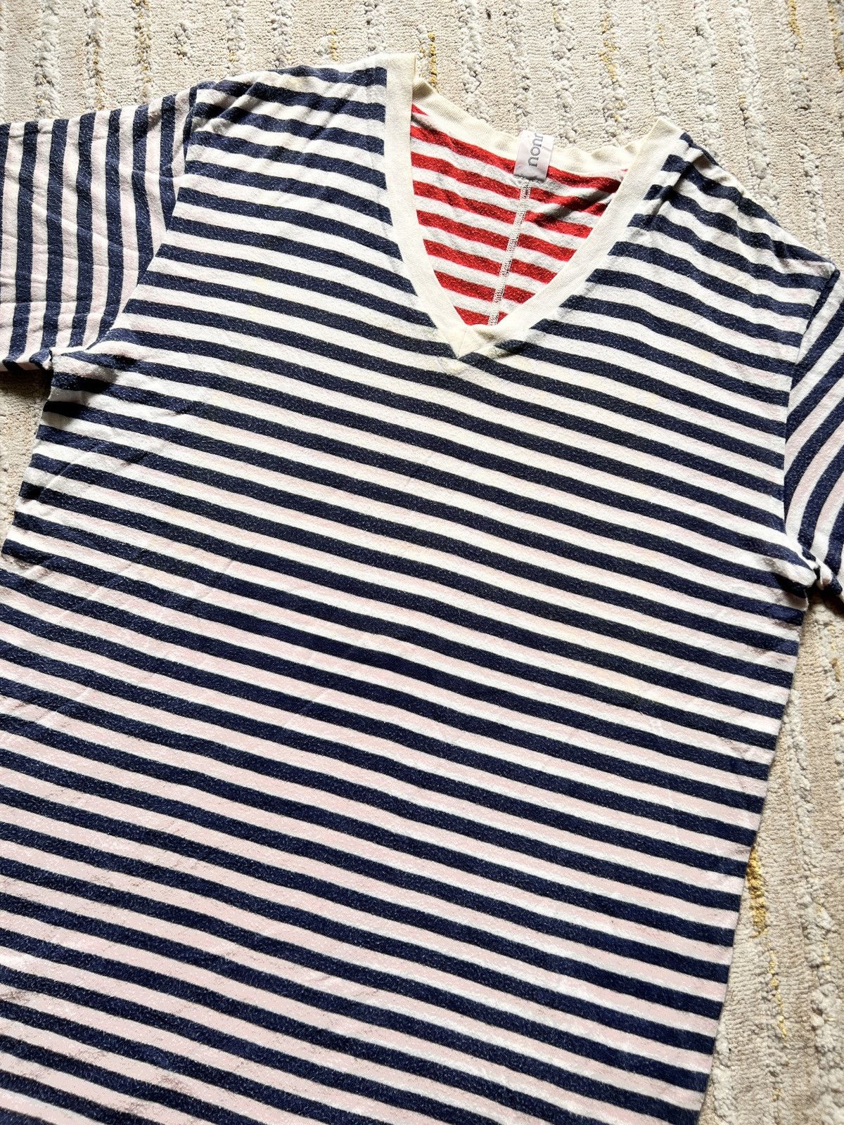 Nonnative Nonnative Reversible Stripe Vneck Tshirt Size US M / EU 48-50 / 2 - 10 Thumbnail