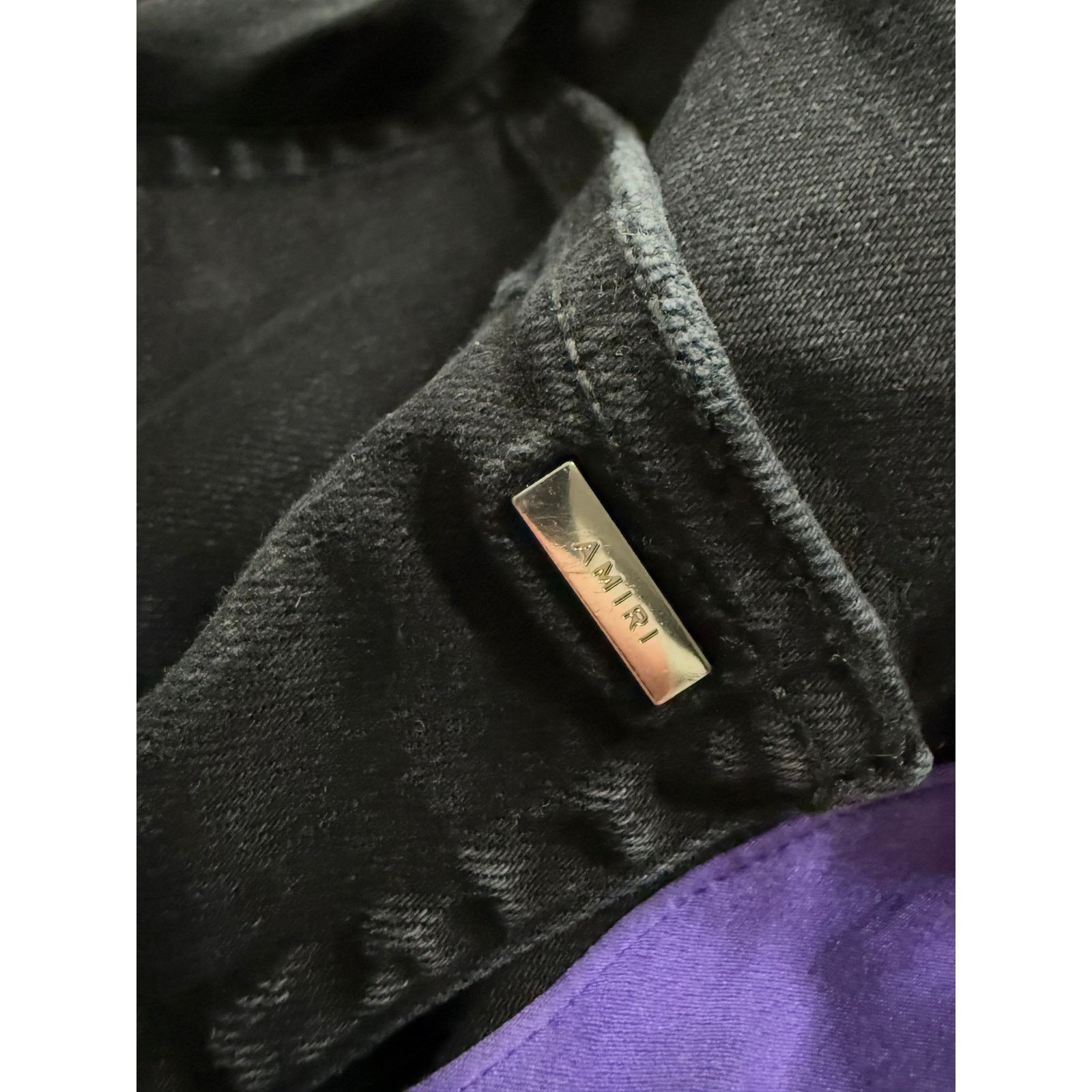 Amiri Amiri Jeans Thrasher Black Purple Yellow Stripe Used 30 Size US 30 / EU 46 - 4 Thumbnail