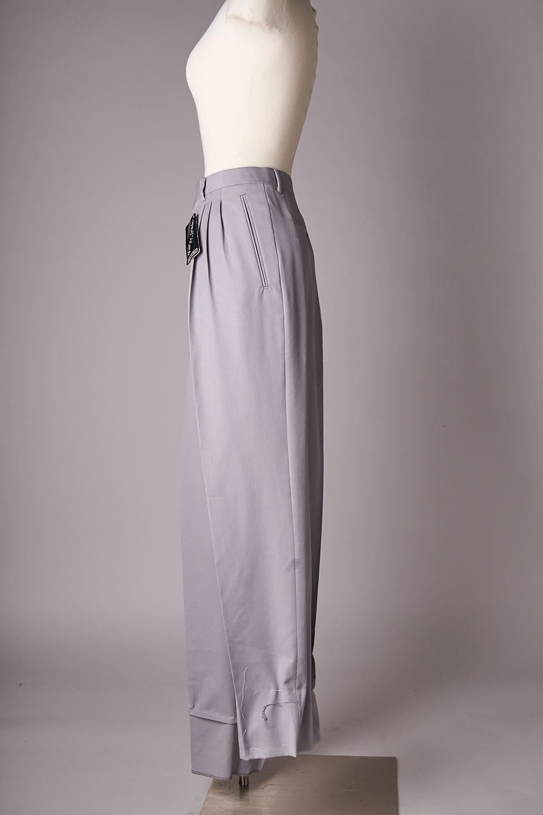 Vintage 1980s Gray Deadstock Paolo Vista Pleated Slacks Pants Size US 38 / EU 54 - 2 Thumbnail