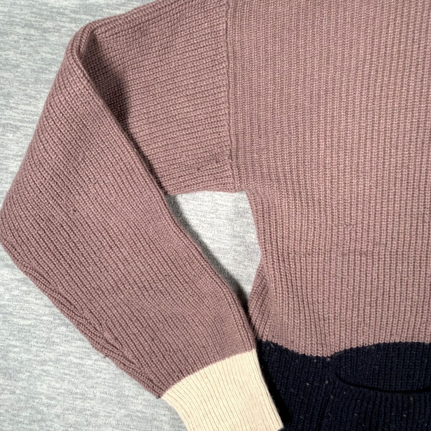 Madewell Madewell Sweater Womens L Multicolor Stripe Mock Neck 1/4 Zip Pockets Knit Size L / US 10 / IT 46 - 4 Thumbnail