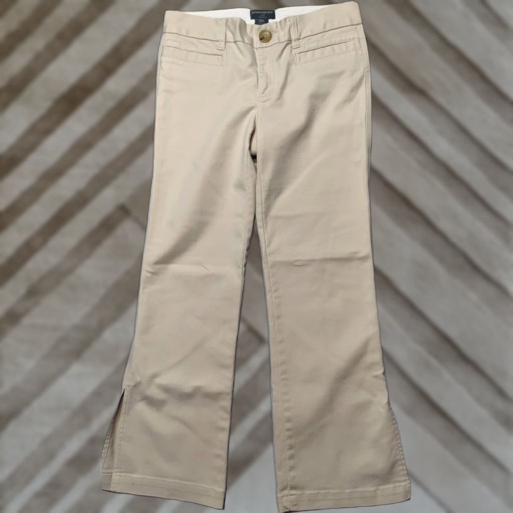 Banana Republic VTG Banana Republic Women Bootcut Pants Beige 4 Short Stretch Chino Cotton Spandex Pockets Zipper EUC Mens Women Girls? Size 27" / US 4 / IT 40 - 1 Thumbnail