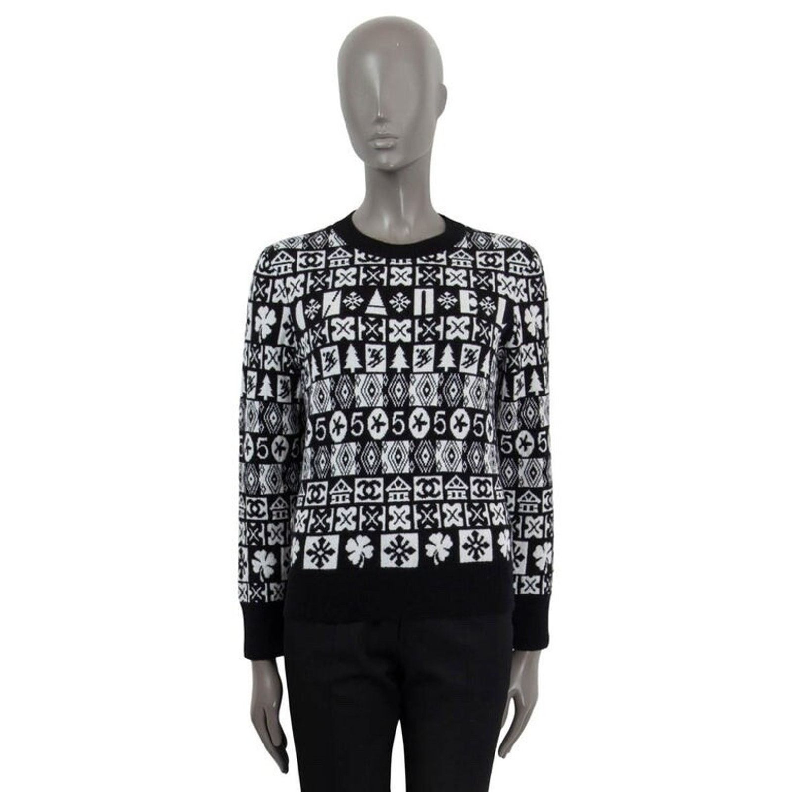 Chanel Chanel 19B Coco Neige Ski Black White CC Long Sleeve Size XS / US 0-2 / IT 36-38 - 8 Thumbnail