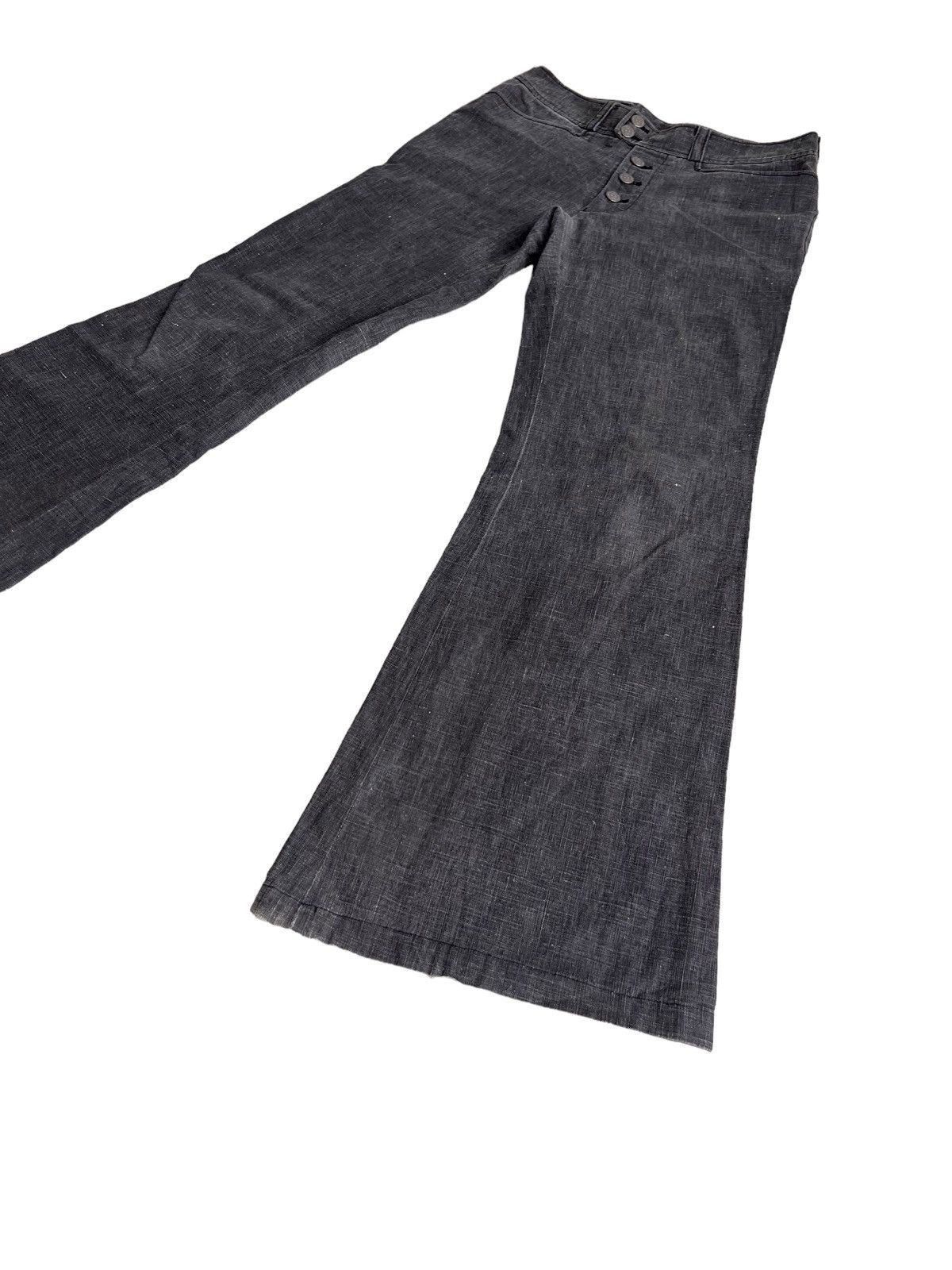 Tornado Mart 1990s Tornado Mart 🇯🇵 Super Flare Low Rise Hem Linen Pants Size US 30 / EU 46 - 2 Thumbnail