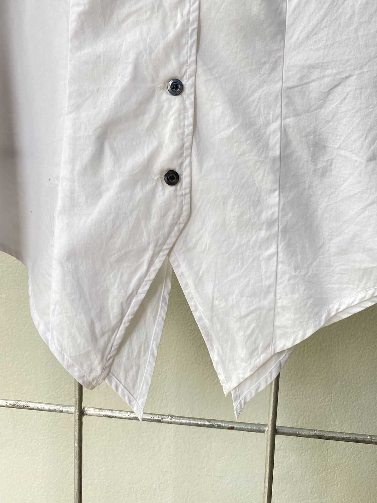 Japanese Brand PEACE NOW Punk Y2K Asymmetrical Hem White Shirt Size S / US 4 / IT 40 - 10 Thumbnail