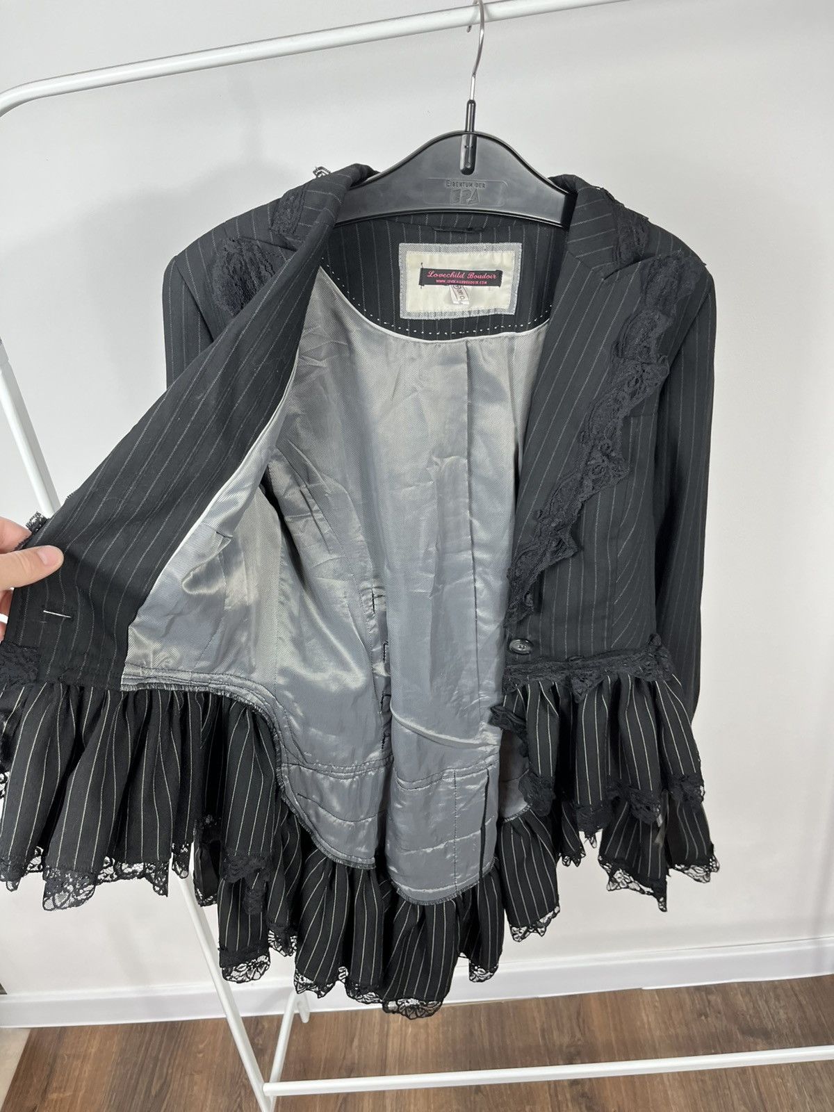 Other Lovechild Boudoir Blazer Jacket Lace Pinstripe Gothic Corset Size S / US 4 / IT 40 - 5 Thumbnail