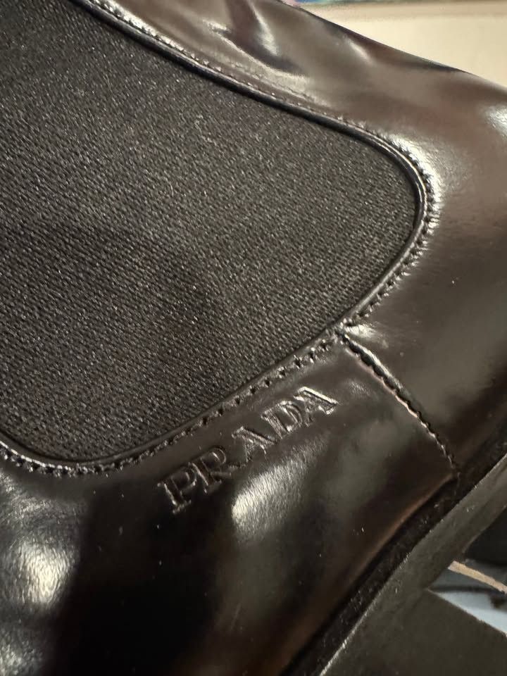 Prada Leather Chelsea Square Toe Ankle Boot Size US 10 / IT 40 - 5 Thumbnail