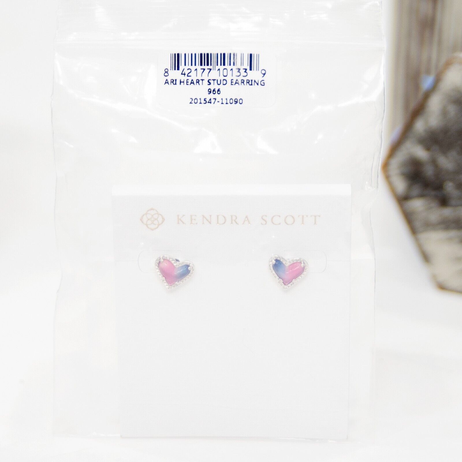Kendra Scott Kendra Scott Ari Ombre Illusion Heart Rhodium Stud Earrings Size ONE SIZE - 7 Thumbnail