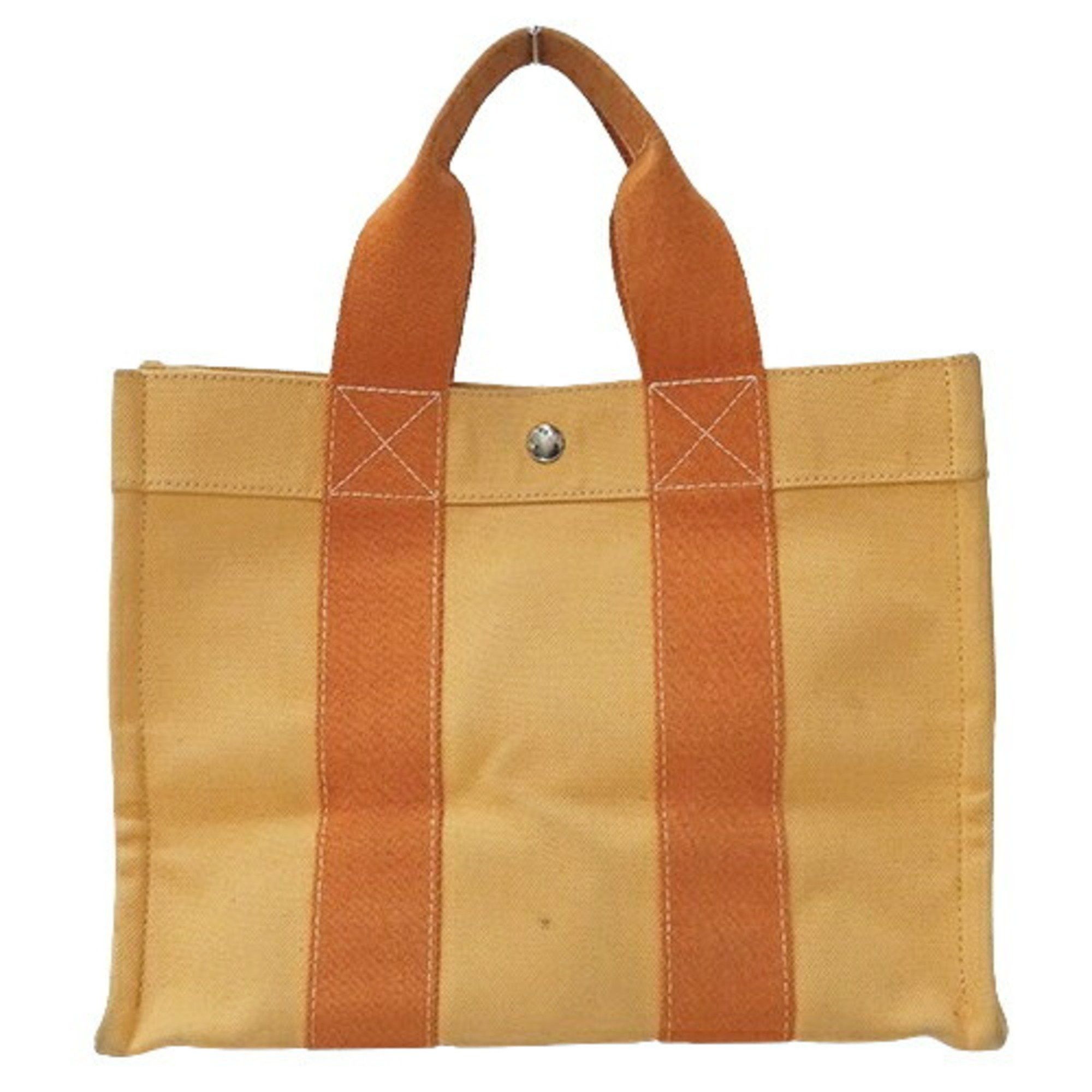 image of Hermes Bag Ladies Brand Tote Handbag Coquiage Pm Canvas Orange, Women's