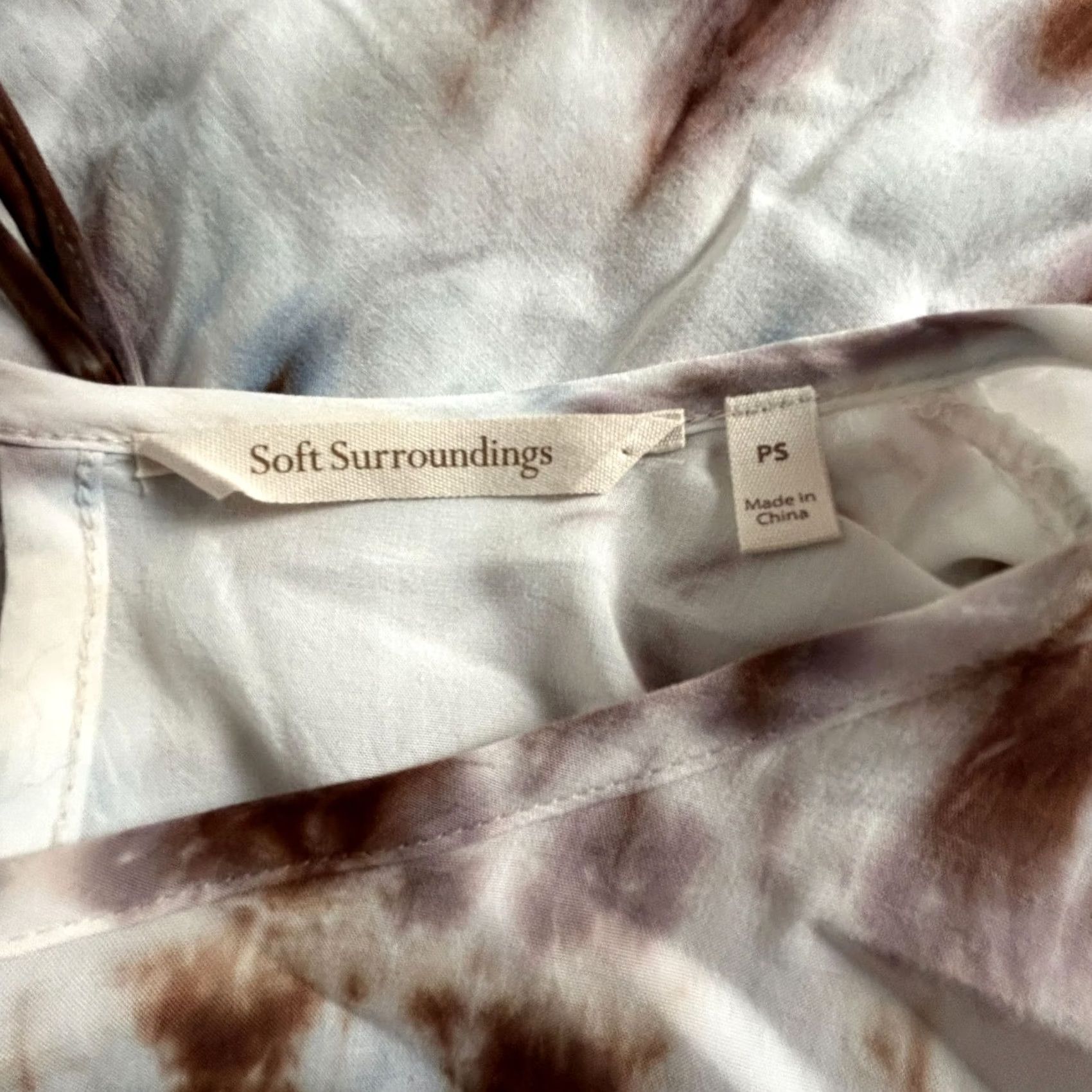 Soft Surroundings Soft Surroundings Tie-Dye Long Sleeve Tunic Top Blouse PS Brown NWOT Women Shirt Tunic Bohemian Casual P/S Brown NMPT Size S / US 4 / IT 40 - 3 Thumbnail