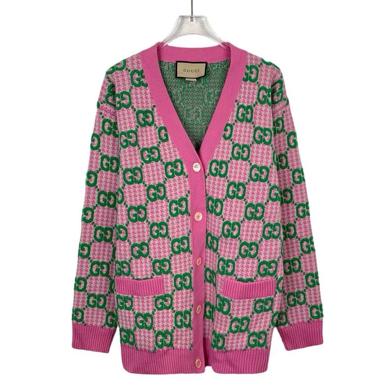 Gucci Gucci Hot color block logo jacquard full print V-neck wool Size US S / EU 44-46 / 1 - 1 Thumbnail