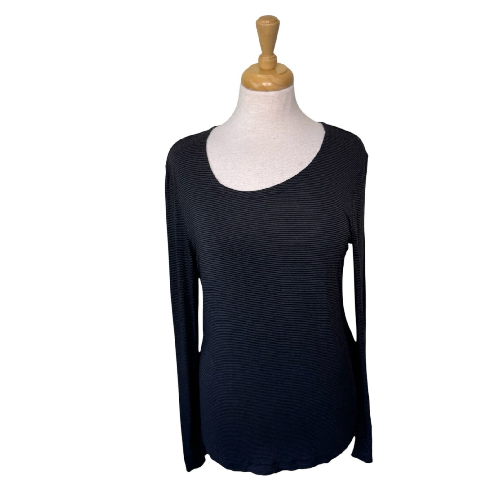 Other OSKA Gray Striped Scoop Neck Long Sleeve Tee Size 0 / Small Size XS / US 0-2 / IT 36-38 - 1 Thumbnail