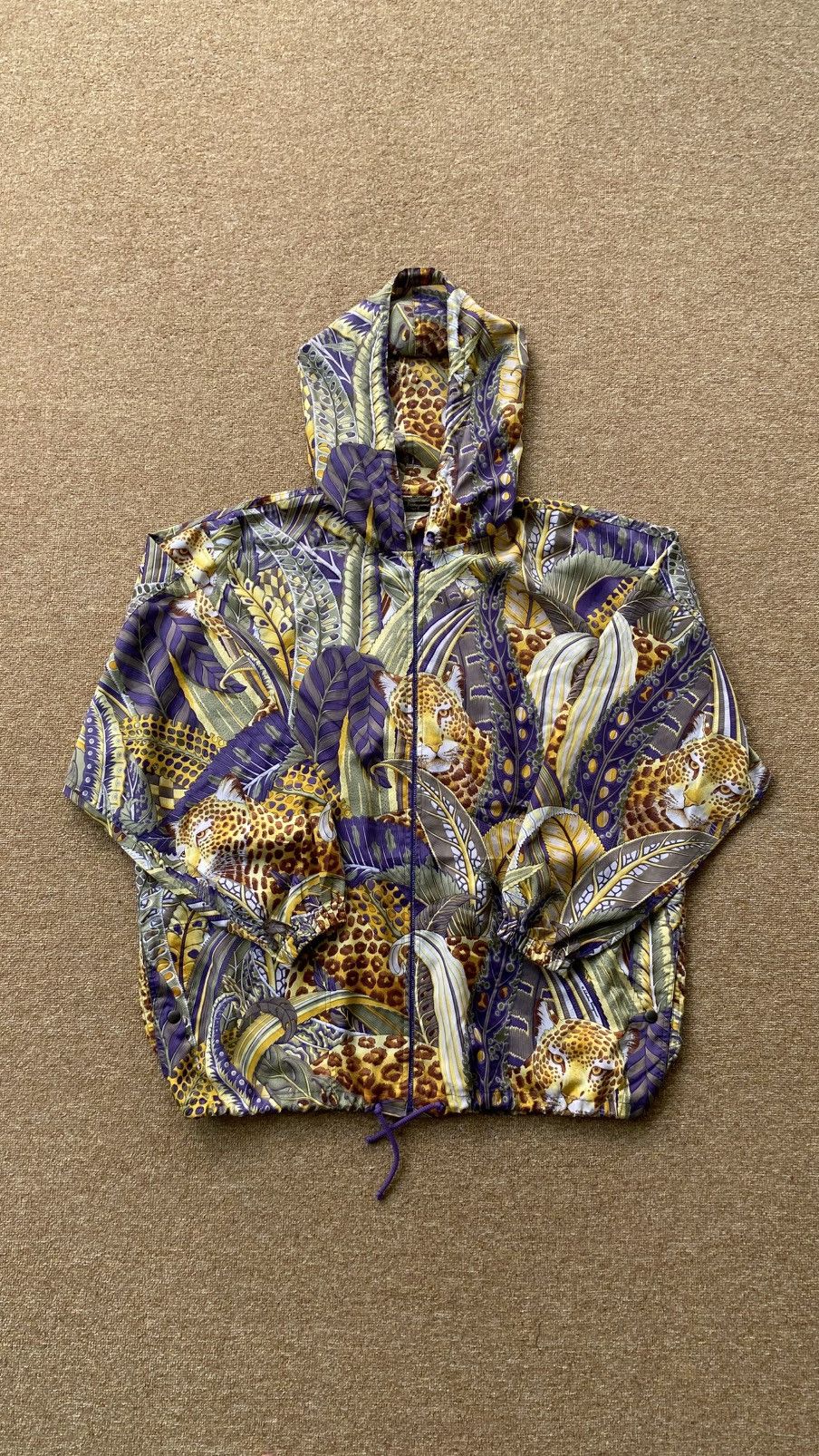 Salvatore Ferragamo VINTAGE SALVATORE FERRAGAMO LEOPARD NYLON JACKET Size US M / EU 48-50 / 2 - 1 Thumbnail