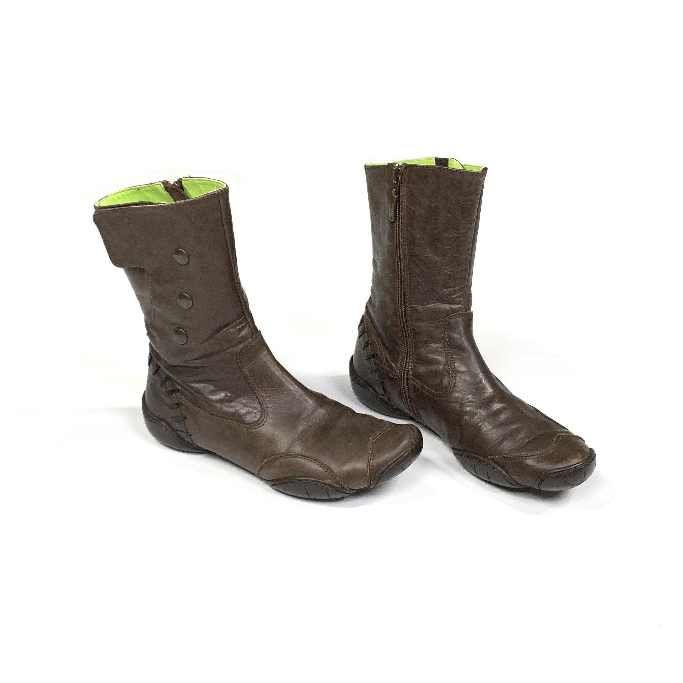 Marithe + Francois Girbaud 00's Leather Zip Up Boots Size US 8 / IT 38 - 5 Thumbnail