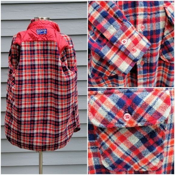 Vintage Vintage 60s J. C. Penny Wool Board Shirt Red Navy Blue and G Size US L / EU 52-54 / 3 - 3 Thumbnail
