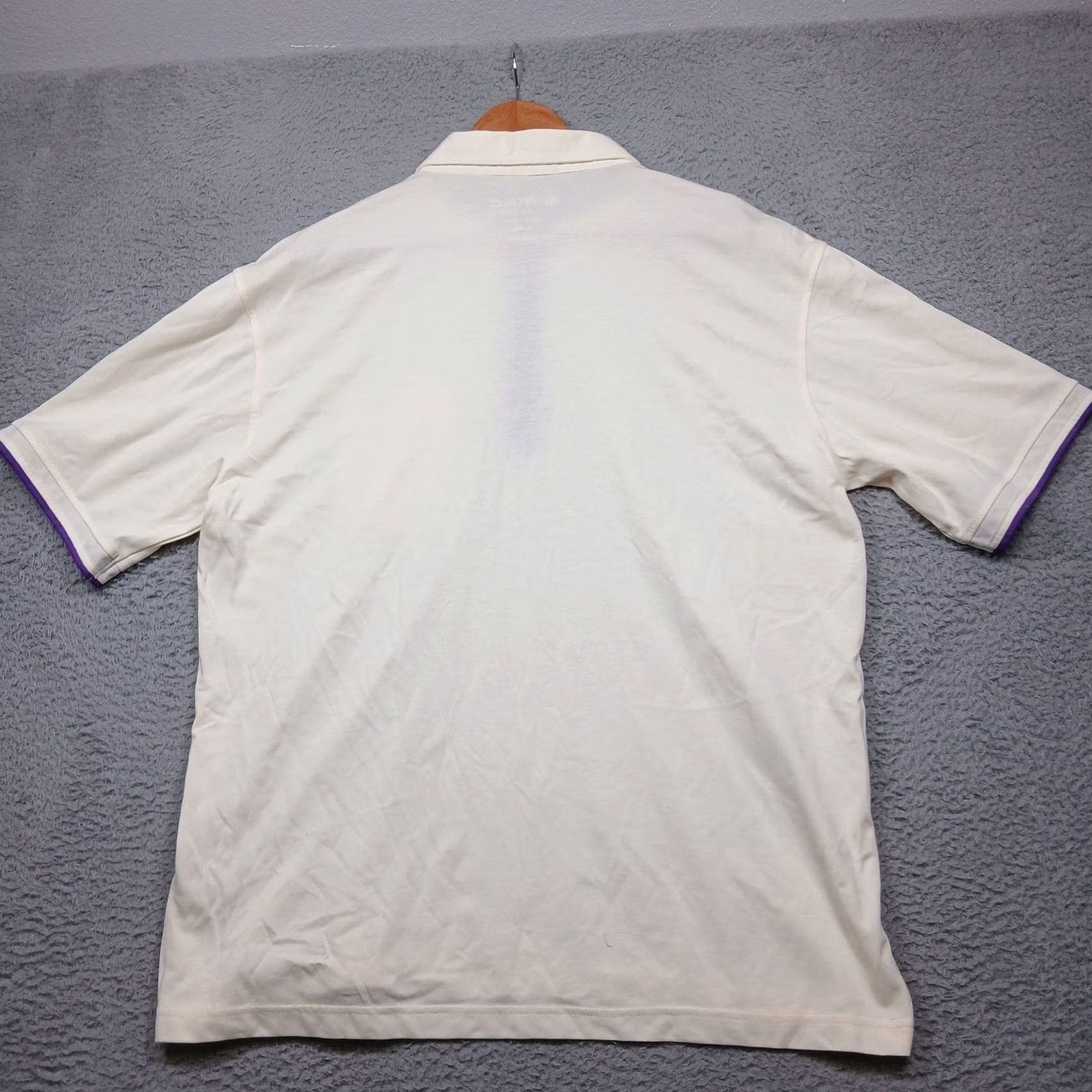Vintage G-Mac by Kartel Polo Shirt Men XXL Cream Pima Cotton Blend Golf Casual Beige Short Sleeve Collared Chest Pocket Mock-Ups Purple Trim Size US XXL / EU 58 / 5 - 3 Thumbnail