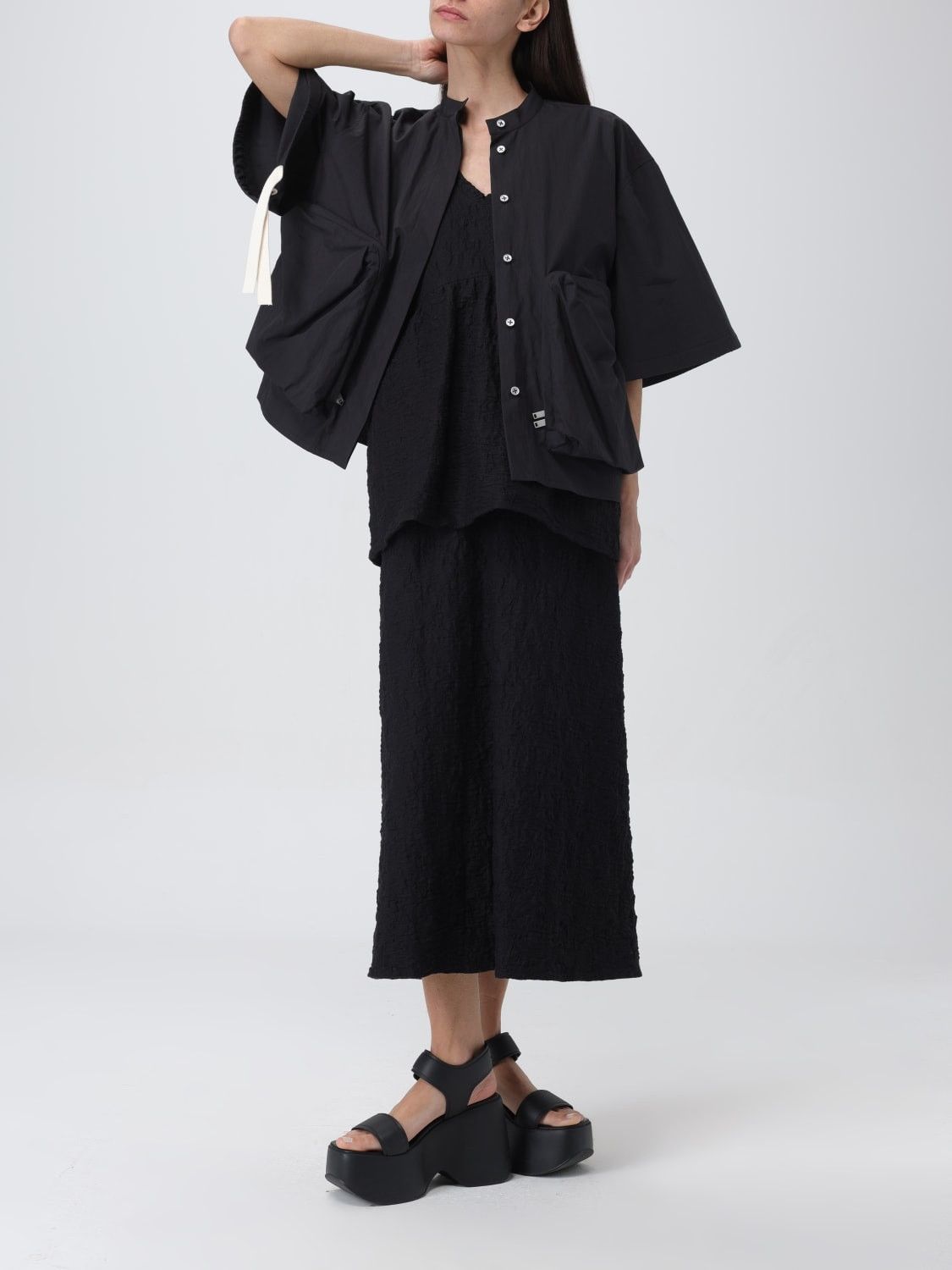 Jil Sander o1mt1gz0625 Midi Dress in Black Size M / US 6-8 / IT 42-44 - 2 Thumbnail