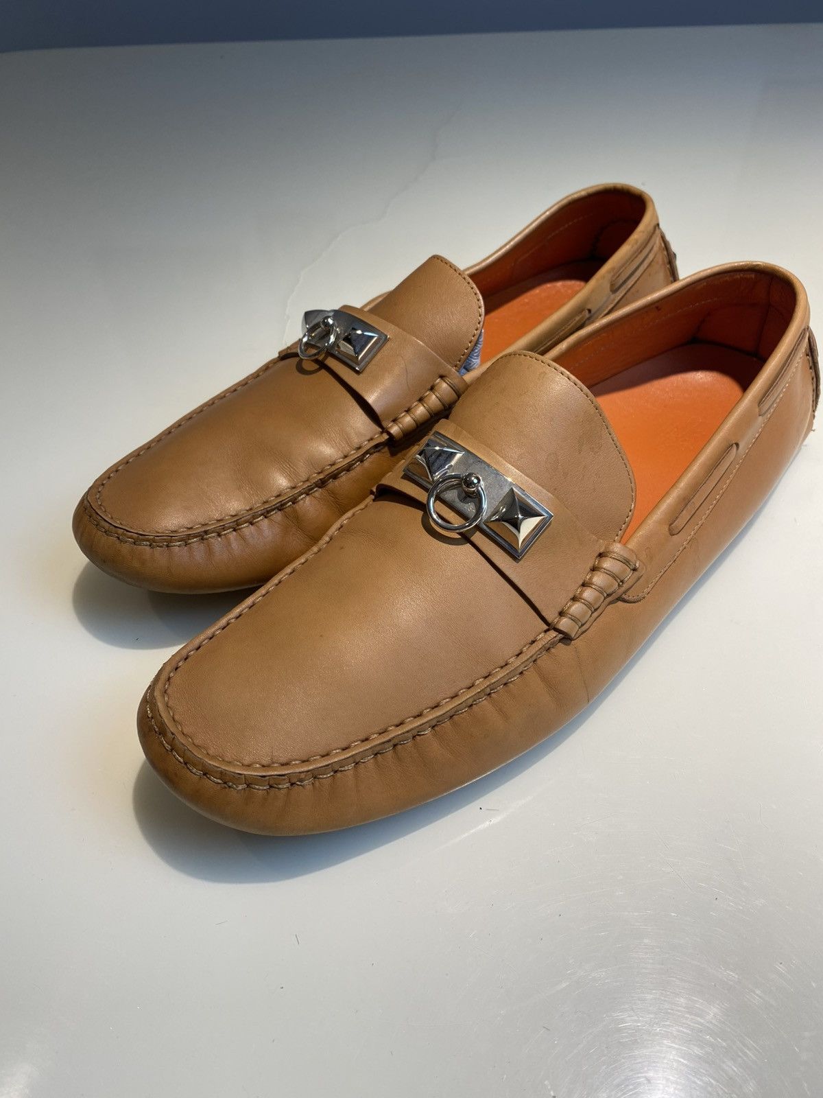 Hermes HERMES Brown IRVING LOAFERS Size US 11 / EU 44 - 1 Thumbnail
