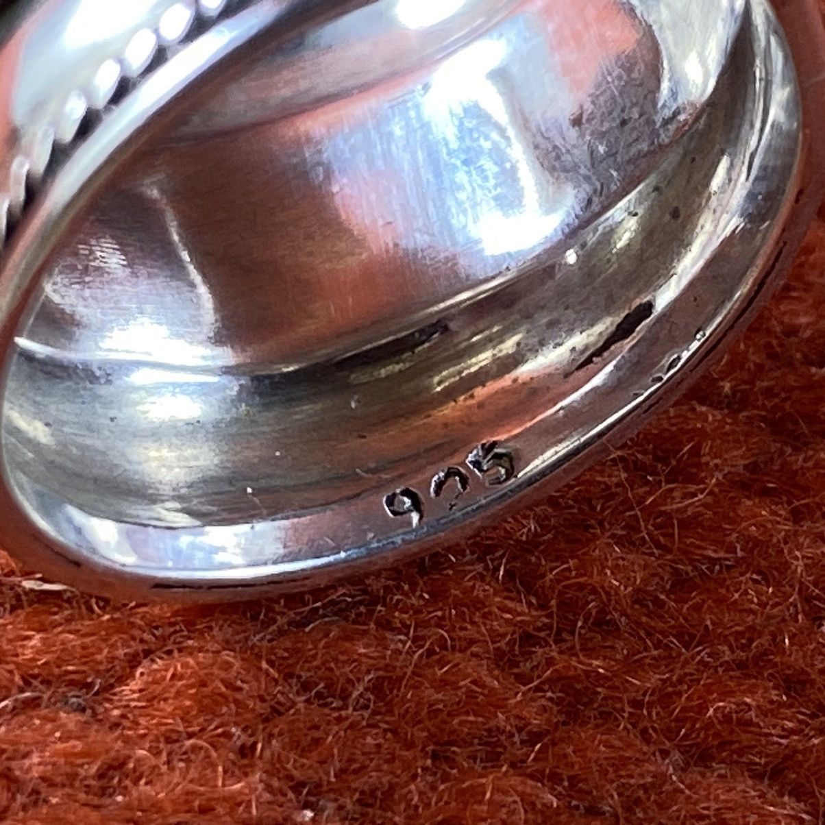 Japanese Brand × Kapital × Vintage Vtg Sterling Silver Wide Cigar Band Scrolled Trim Ring Size ONE SIZE - 5 Thumbnail
