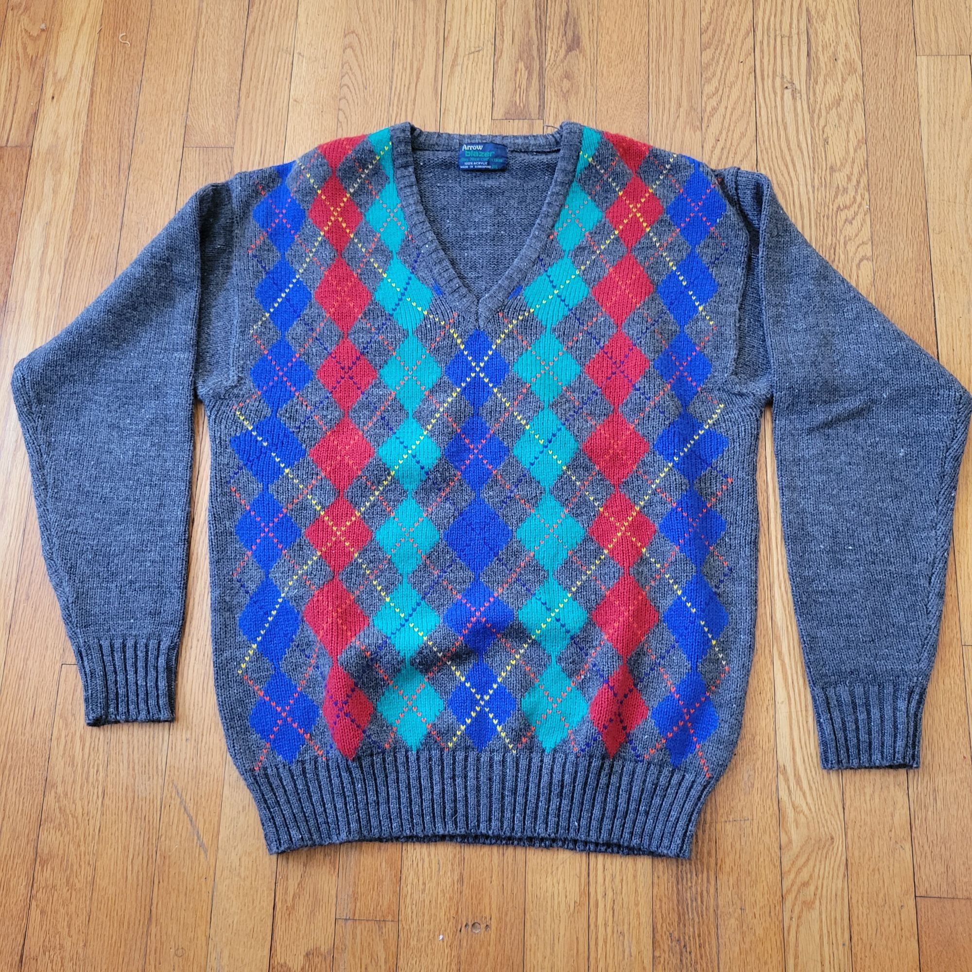 Arrow Arrow Blazer V Neck Sweater 2XL Big Man Collection Argyle Pa Size US XXL / EU 58 / 5 - 1 Thumbnail
