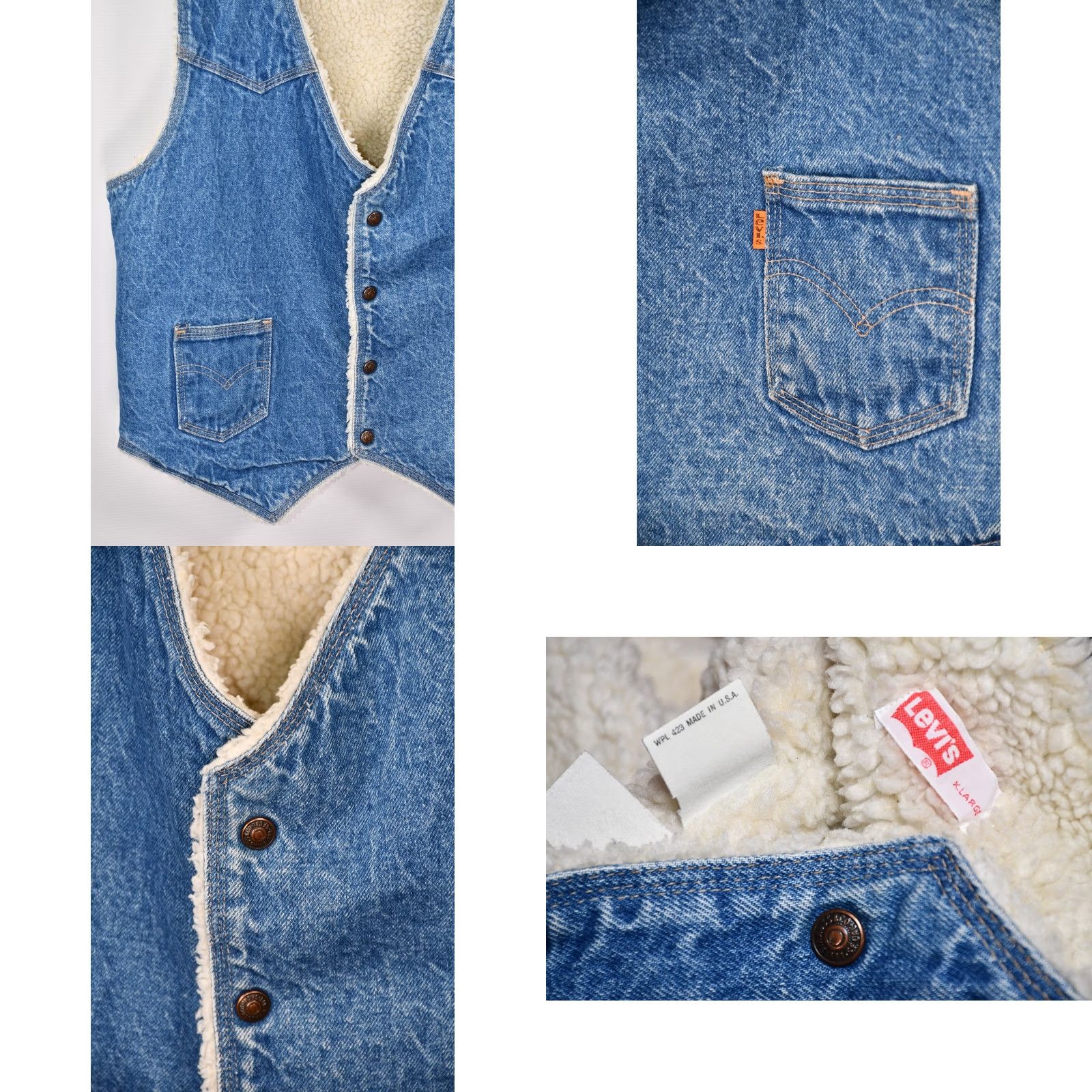Levi's VINTAGE Levi's Vest Denim Western Lined Orange Tab XS XL? Size US XL / EU 56 / 4 - 8 Thumbnail