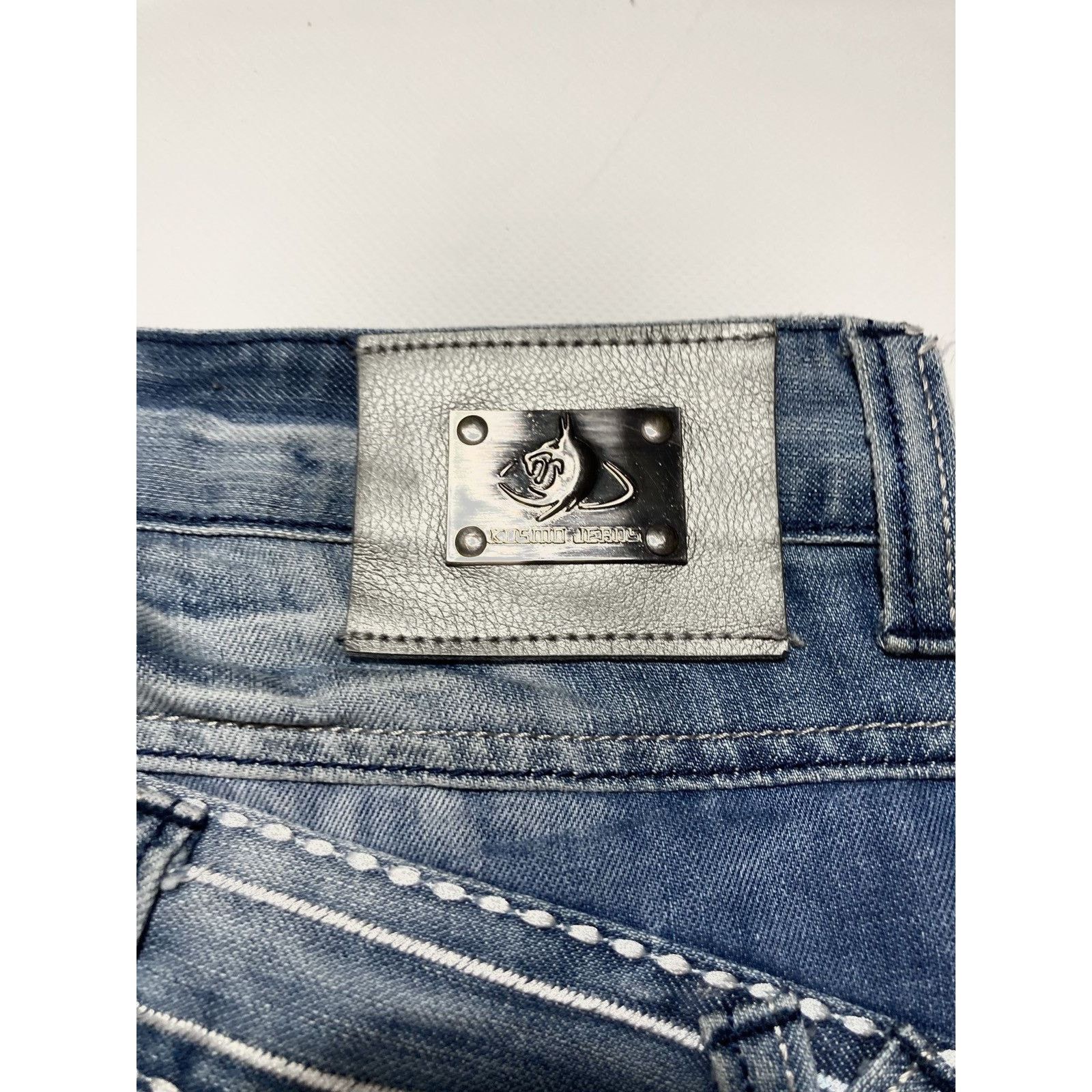 Hysteric Glamour × Vintage Vintage Kosmo Lupo Embroidered Logo Jeans 90s Size US 31 - 10 Thumbnail