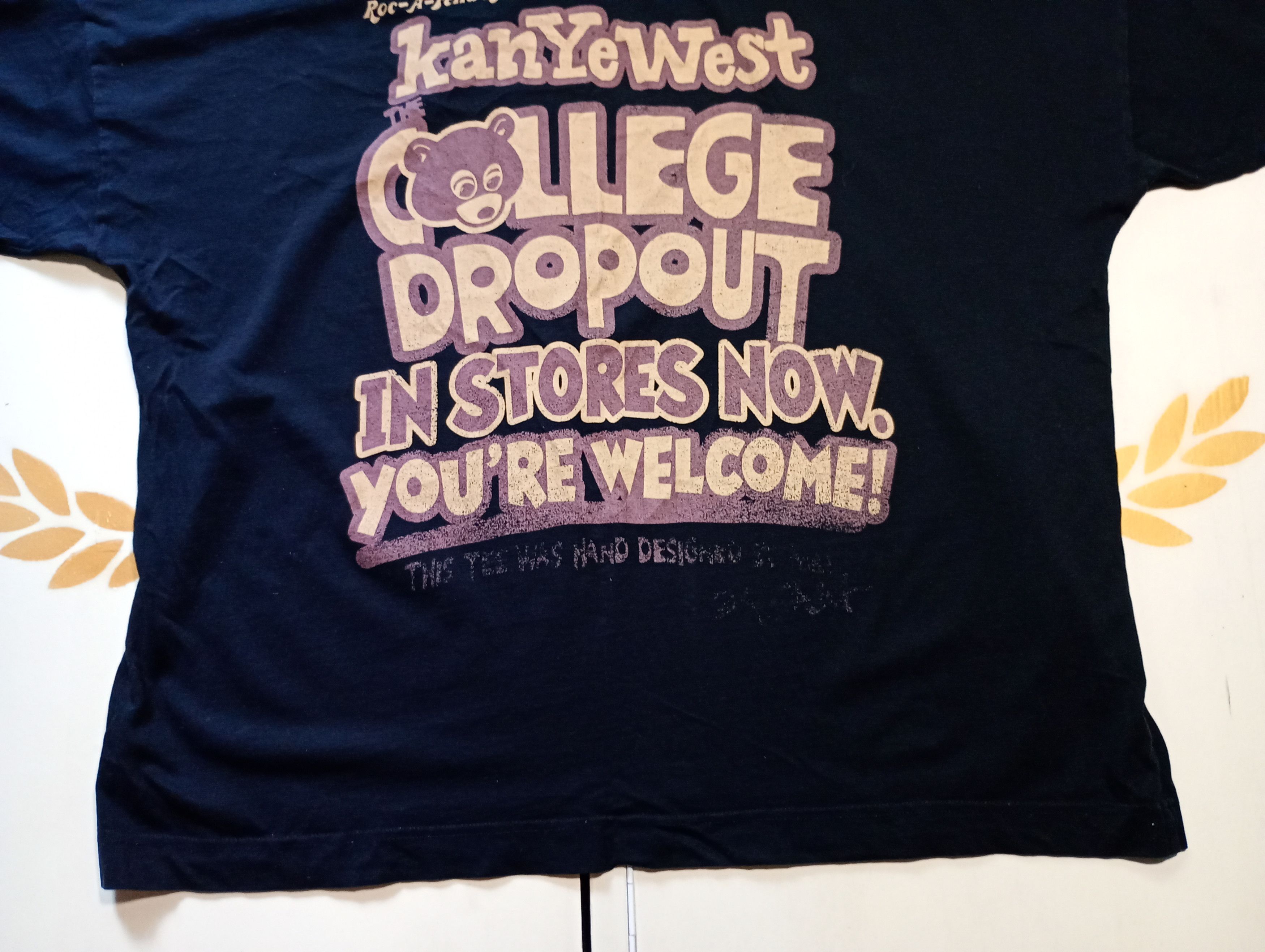 Band Tees Greazy Tees Kanye West College Dropout T-Shirt Size US XXL / EU 58 / 5 - 12 Thumbnail