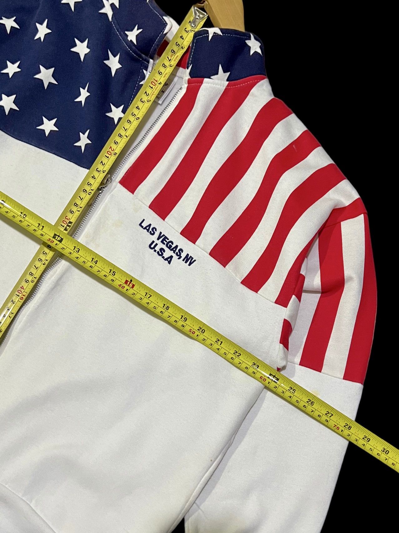 Vintage VINTAGE 90s AMERICAN FLAG SWEATER FULL ZIP Size US M / EU 48-50 / 2 - 19 Thumbnail