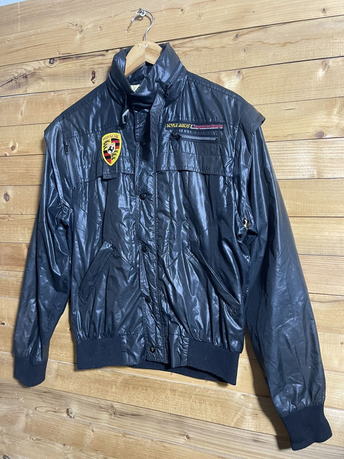 Vintage Vintage 80s black porsche car racing jacket Size US M / EU 48-50 / 2 - 3 Thumbnail
