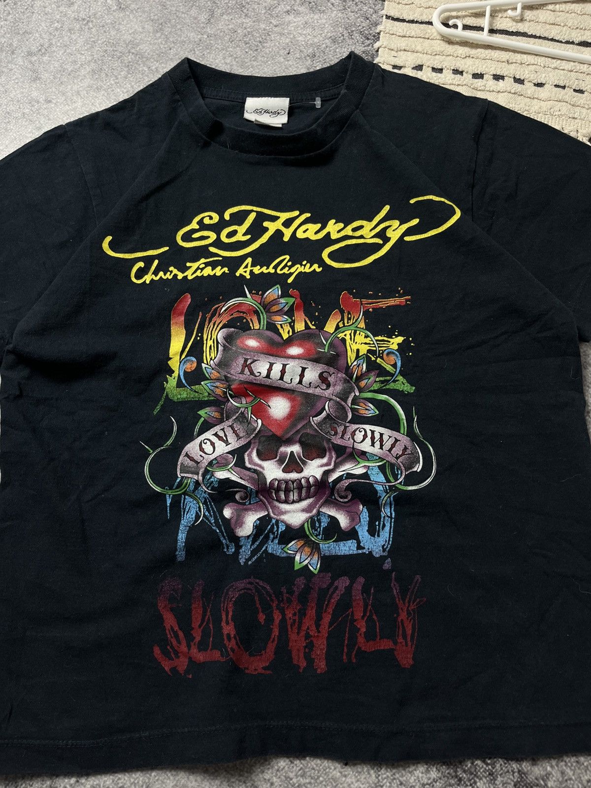 Ed Hardy 🔥00’S ED HARDY CROPPED BOXY FULL PRINTED T SHIRT 00’S TEE Size US M / EU 48-50 / 2 - 5 Thumbnail