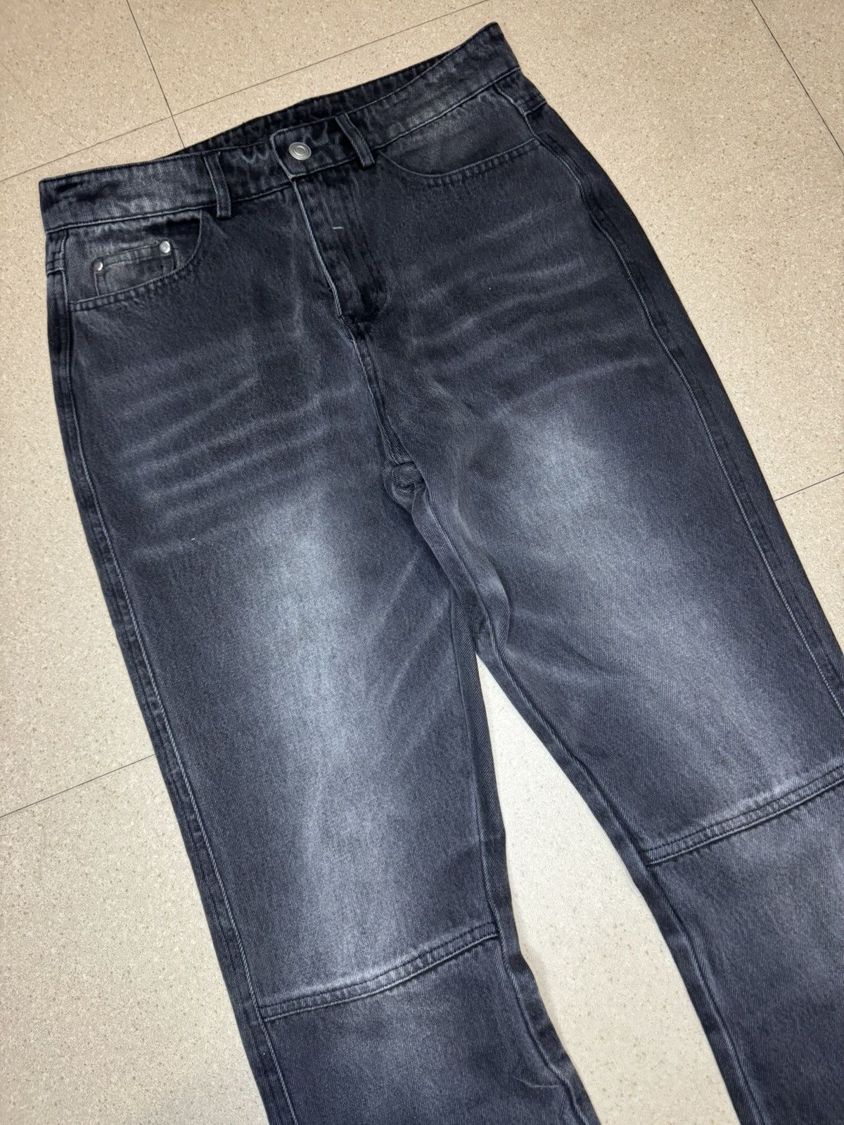 Japanese Brand Rare black Ash Denim Black Faded slim Boot cut rare Size US 32 / EU 48 - 4 Thumbnail