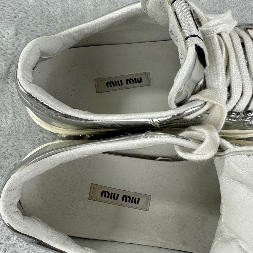 Miu Miu Miu Miu Crystal Skate Silver Sneakers Women’s Size 36 EU Size US 6 / IT 36 - 2 Thumbnail