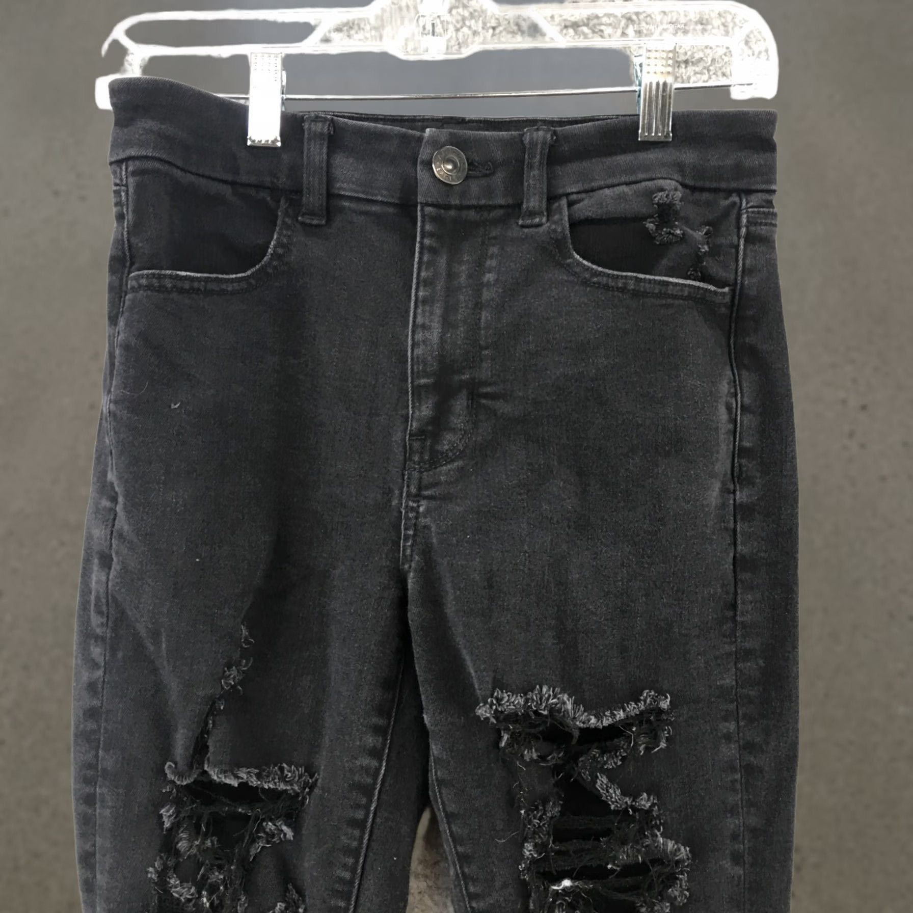 American Eagle Outfitters American Eagle Outfitters Next Level Stretch Skinny Jeans Womens 6 Black Denim Mid Rise Zip Jeans Womens Black Denim Mid Rise Zip Size 28" / US 6 / IT 42 - 1 Thumbnail